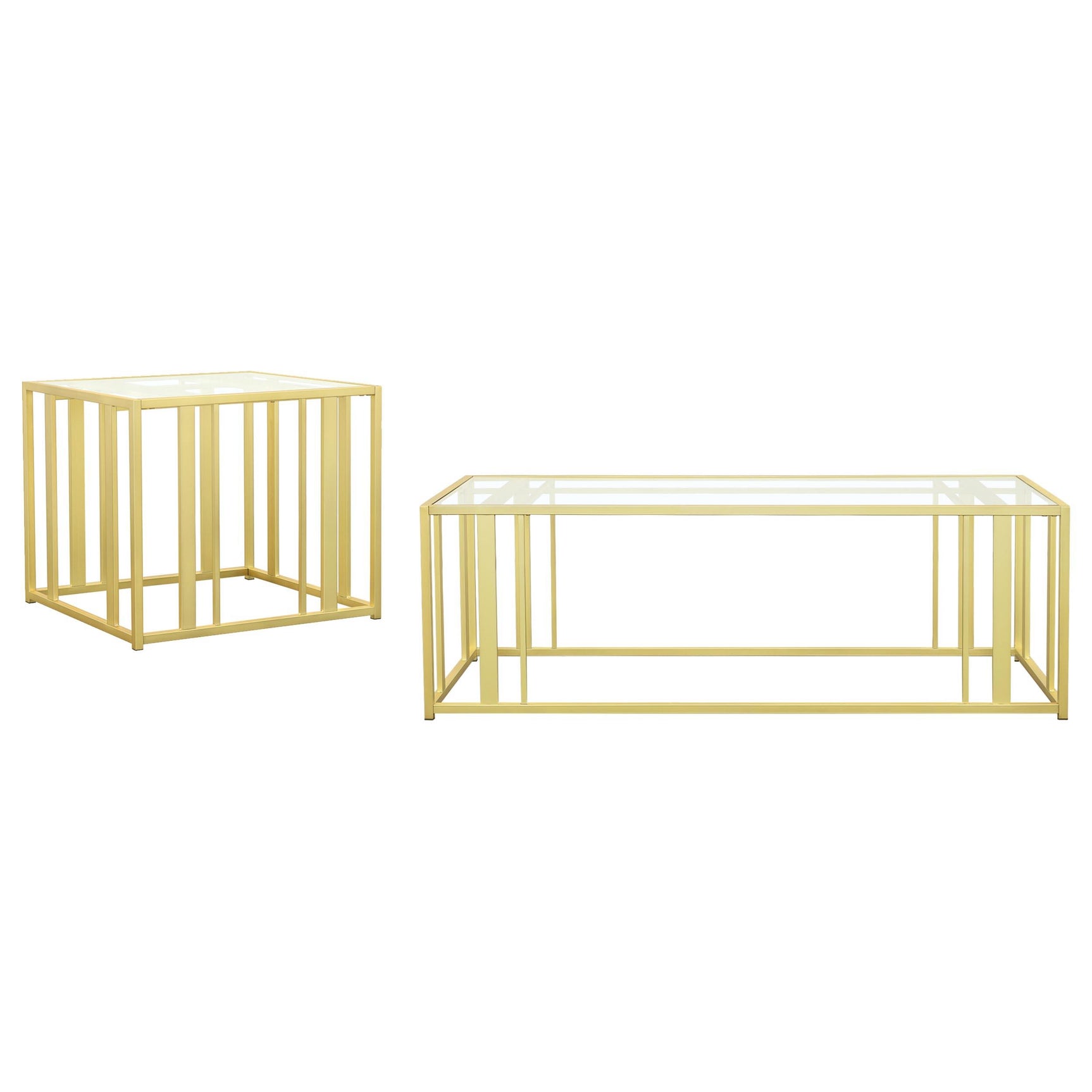 Adri Matte Brass 2-piece Coffee and End Table Set - Ornate Home