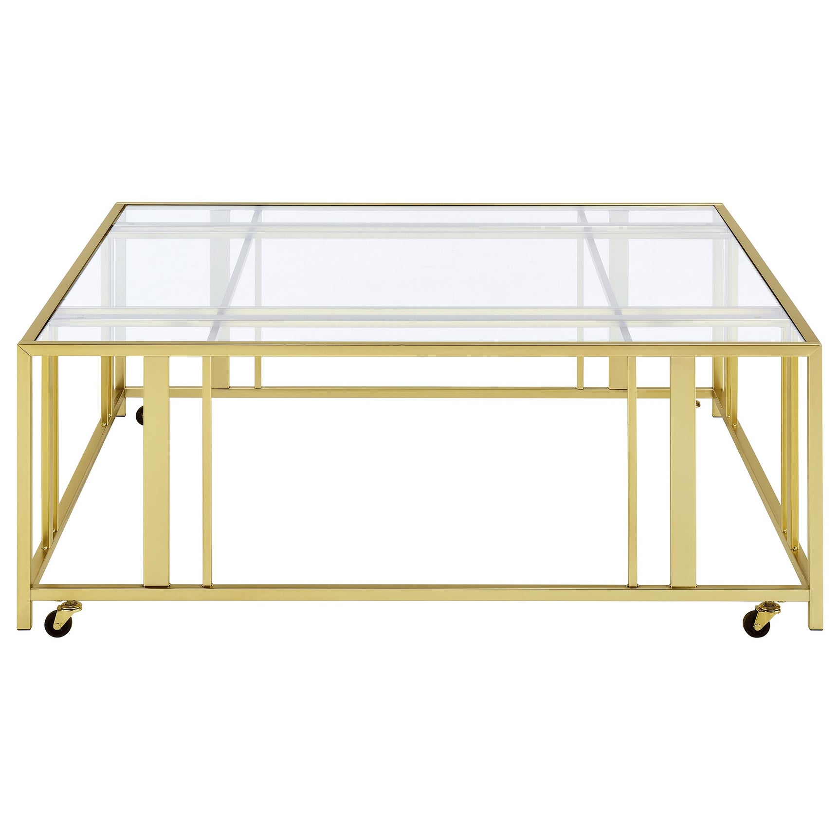 Adri Matte Brass Square Coffee Table - Ornate Home
