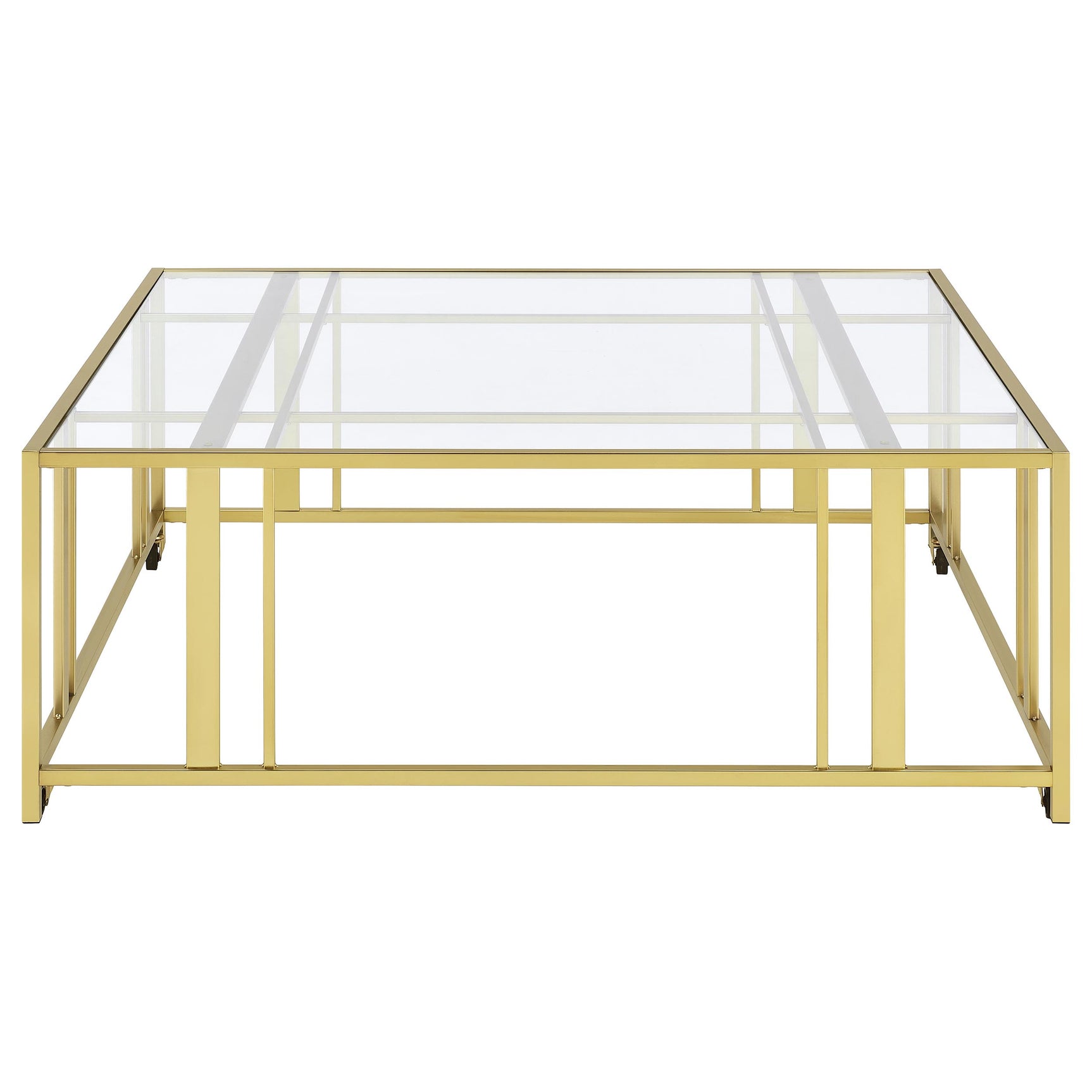 Adri Matte Brass Square Coffee Table - Ornate Home