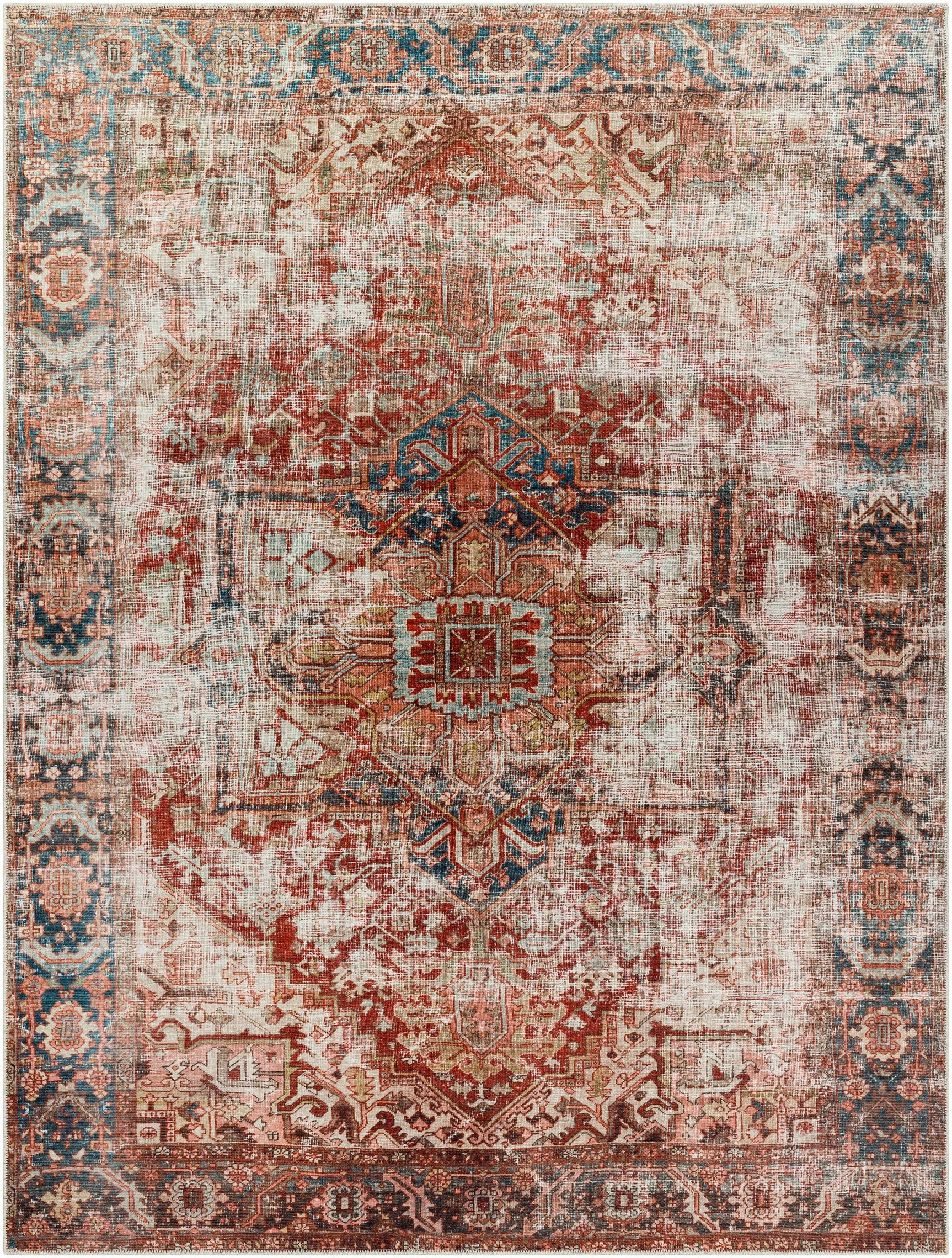 Adtugan Vintage Flat Pile Washable Rug - Ornate Home