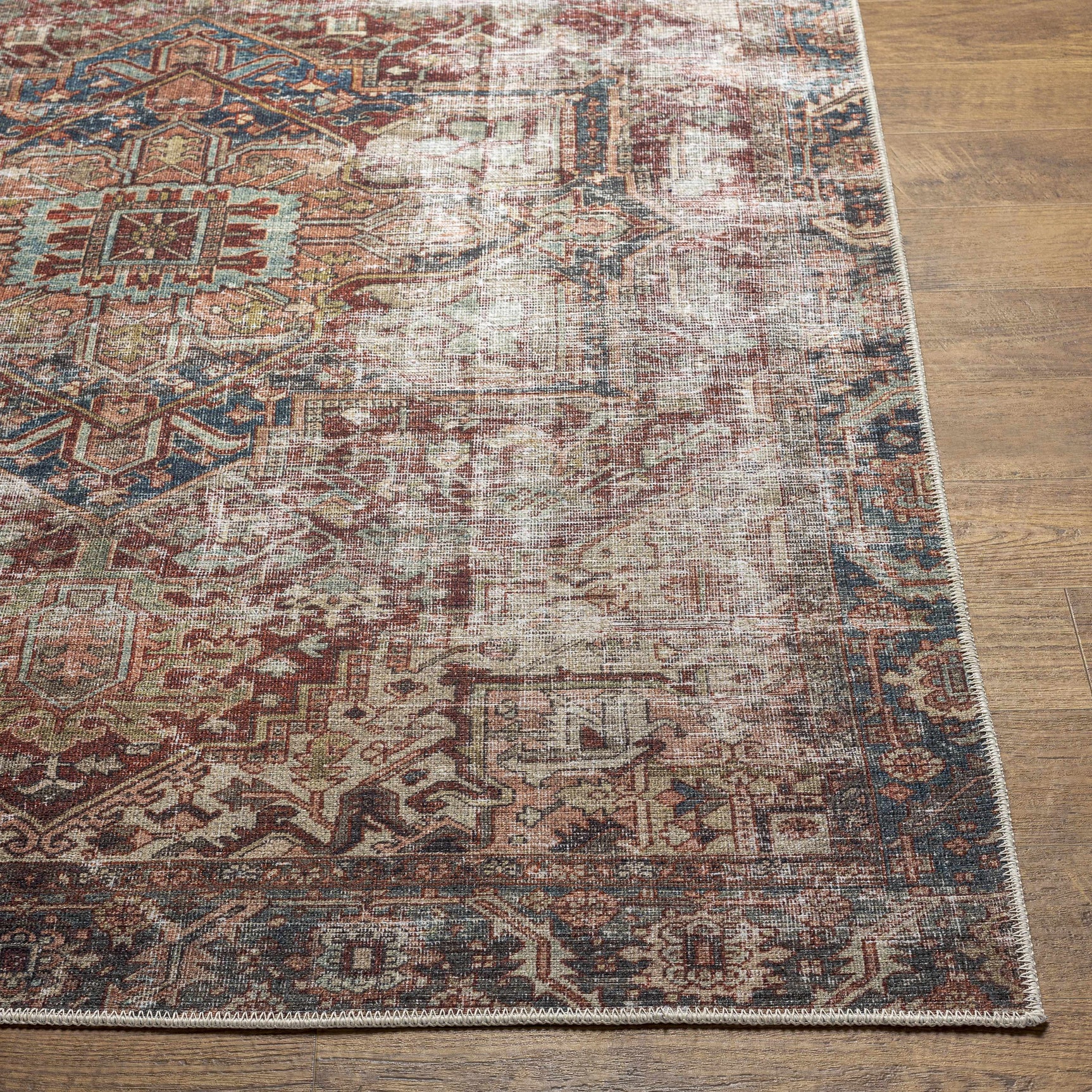 Adtugan Vintage Flat Pile Washable Rug - Ornate Home