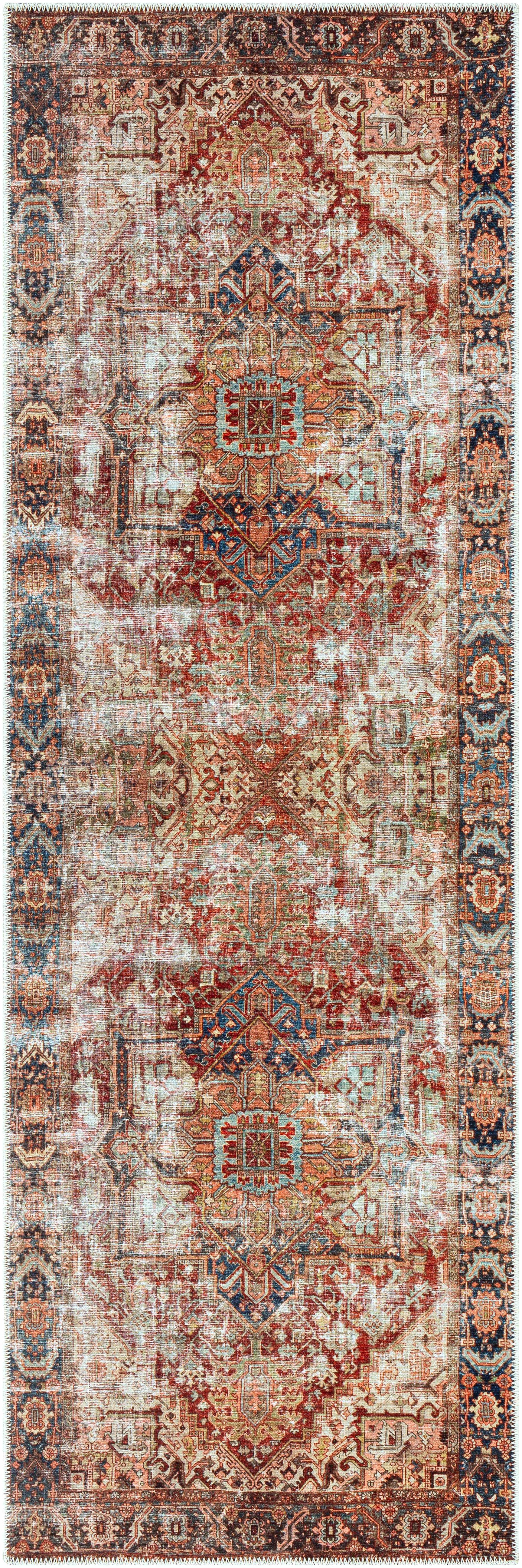 Adtugan Vintage Flat Pile Washable Rug - Ornate Home