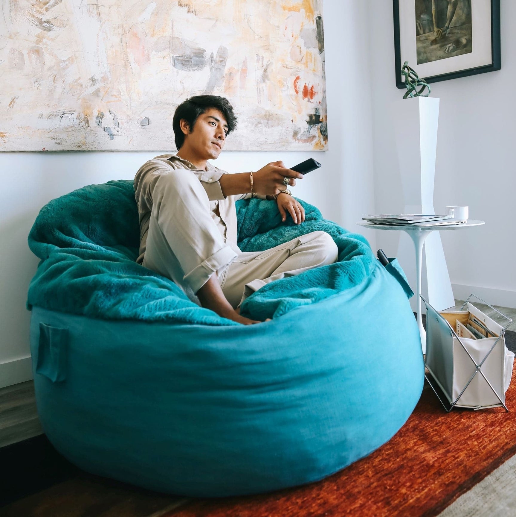 Adult Bean Bag Chair - Full - NEST Bunny Fur - Ornate Home
