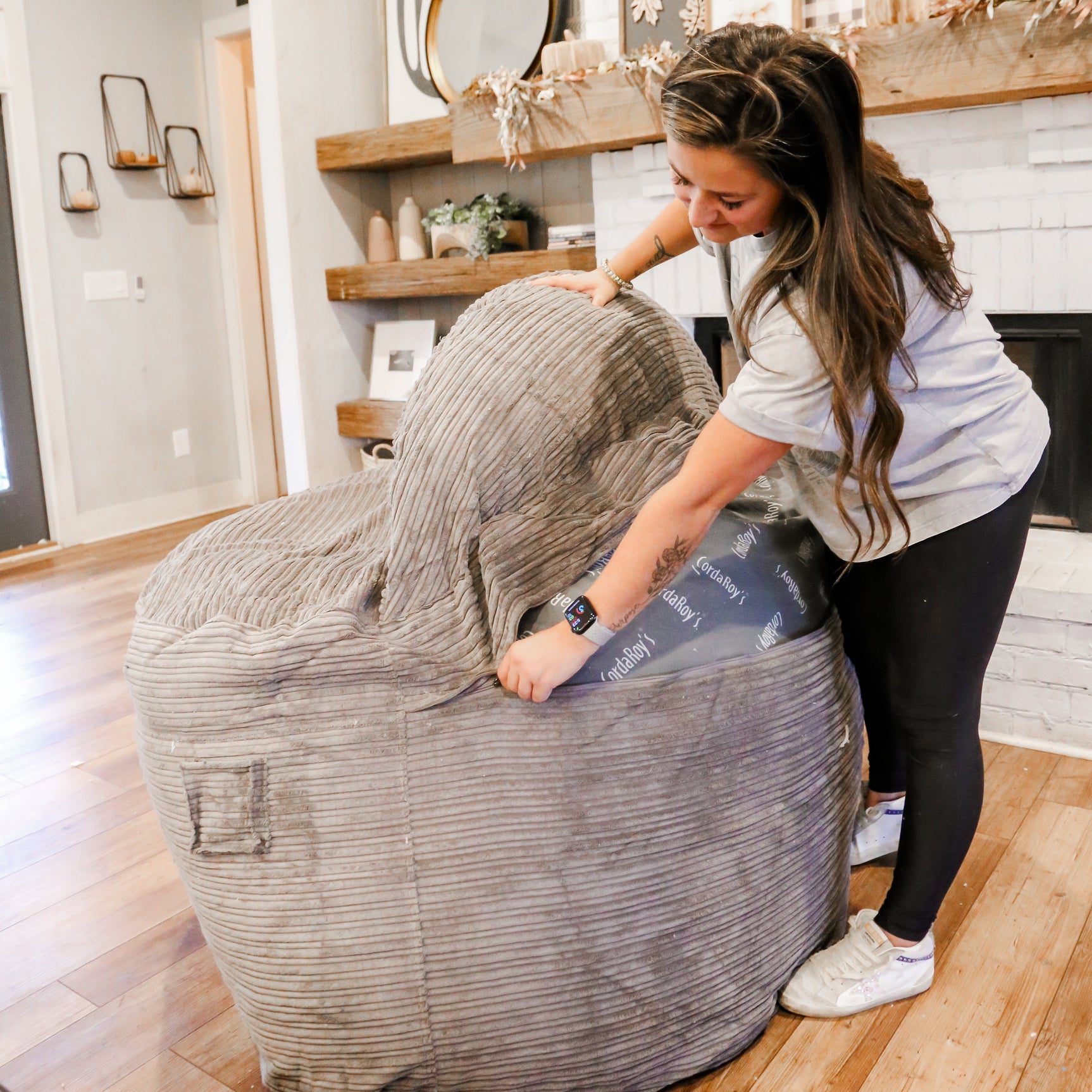 Adult Bean Bag Chair - Full - NEST Terry Corduroy - Ornate Home