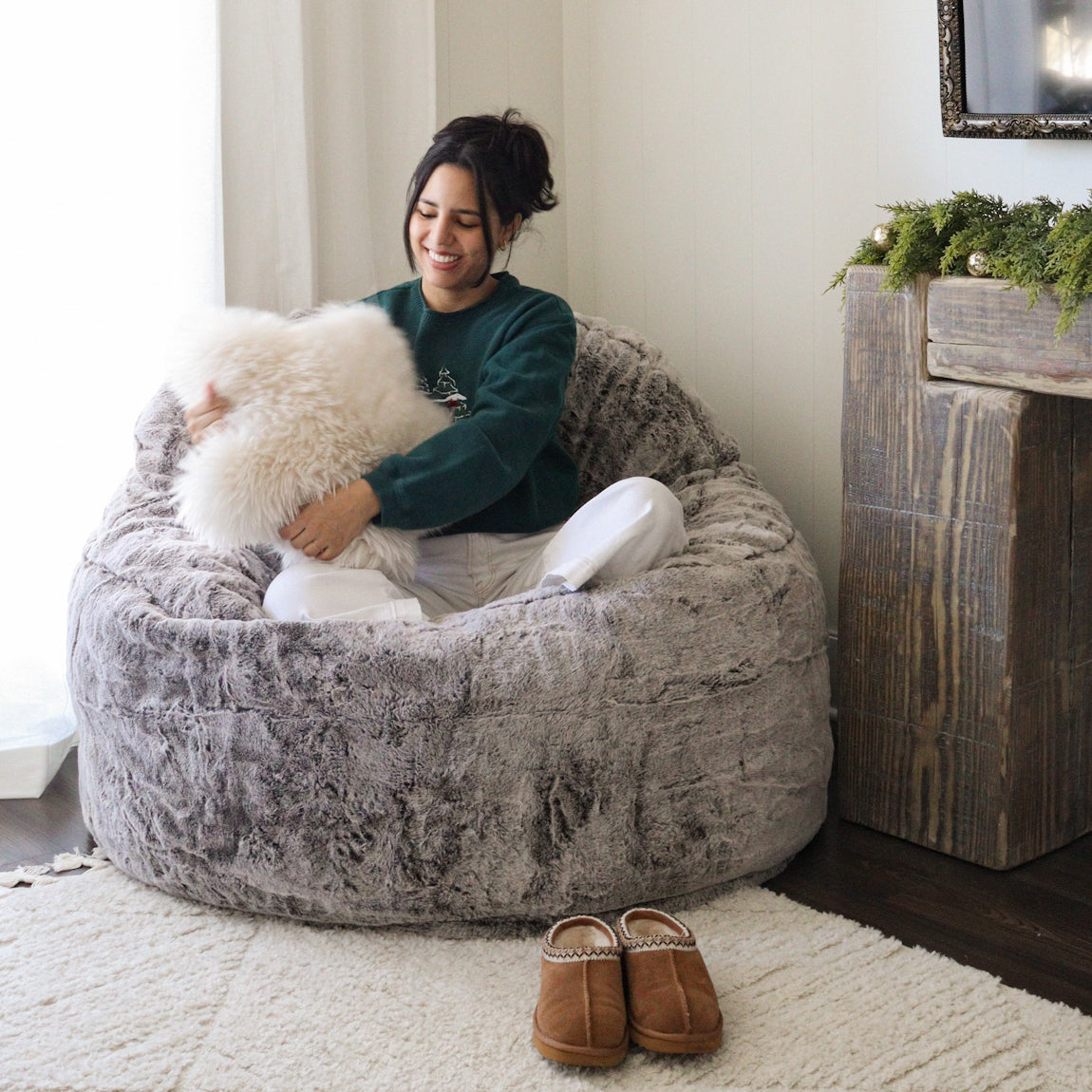 Adult Bean Bag Chair - King - NEST Chinchilla - Ornate Home