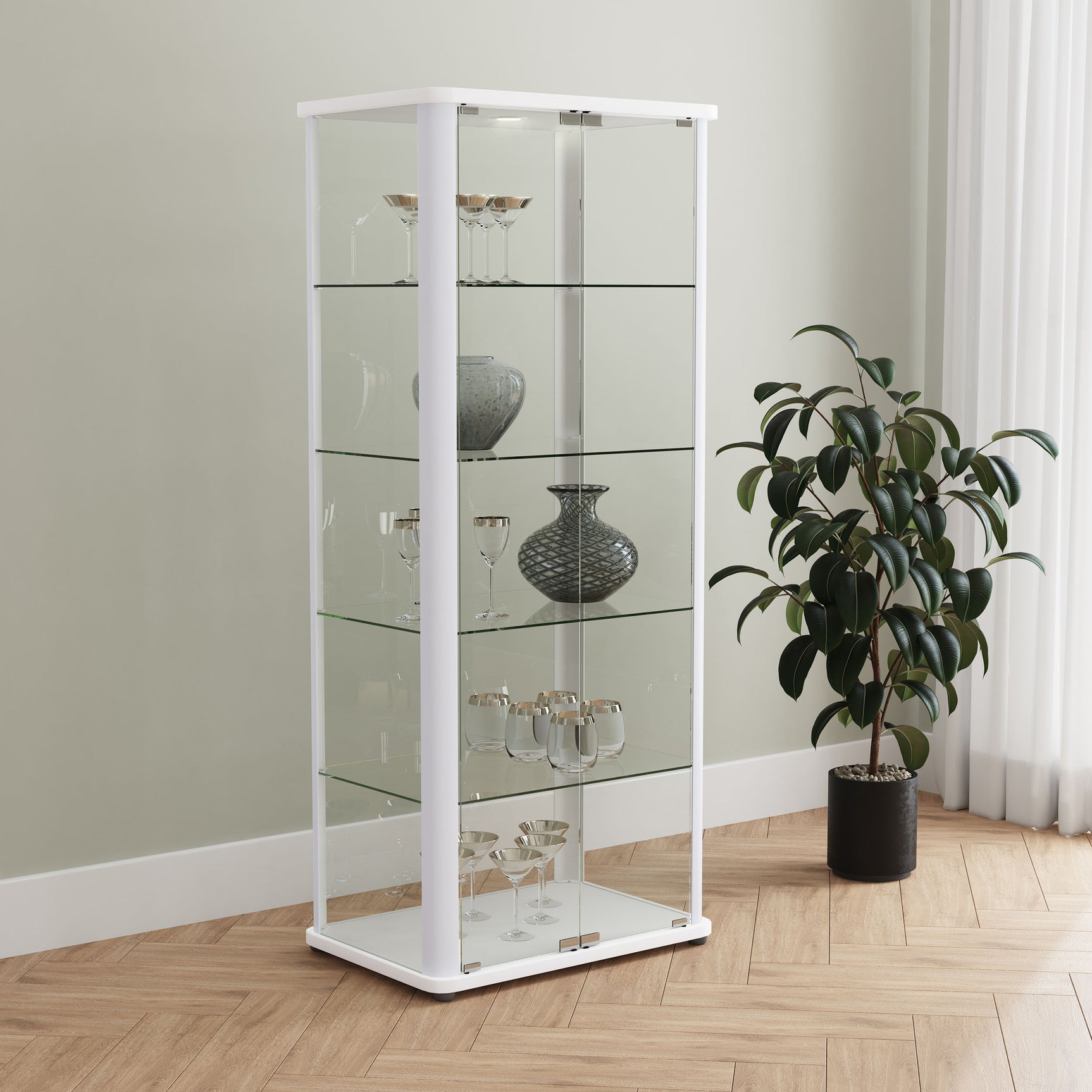 Aero White Curio Cabinet - Ornate Home