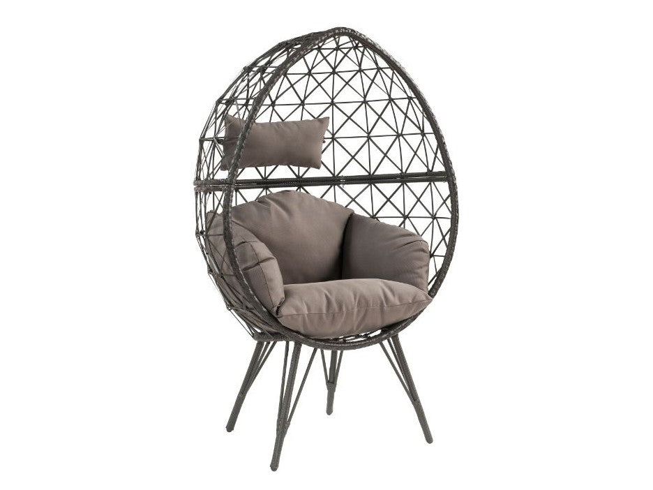 Aeven Light Gray & Black Patio Lounge Chair - Ornate Home