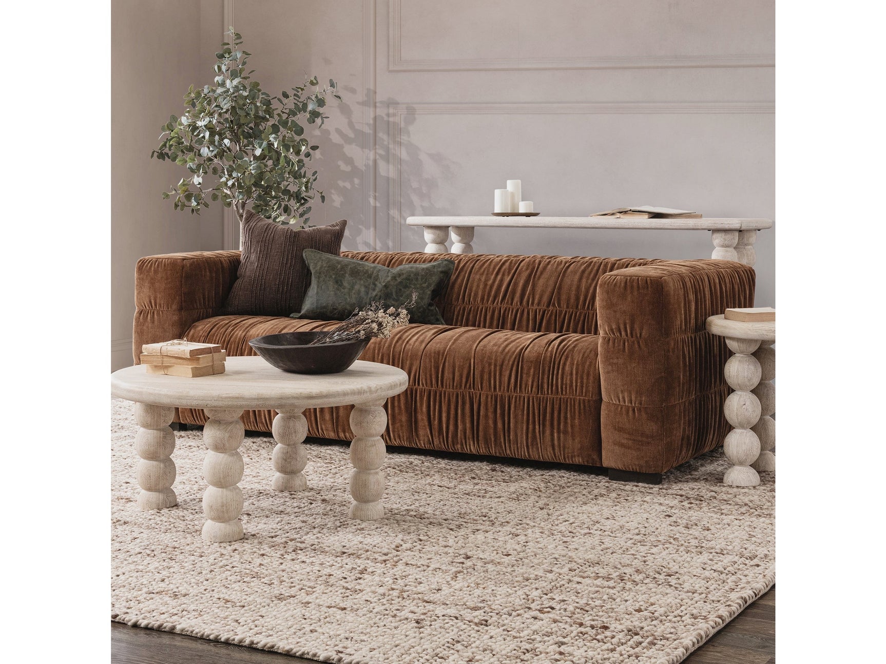 Afeela Bronze Upholstered Sofa - Ornate Home
