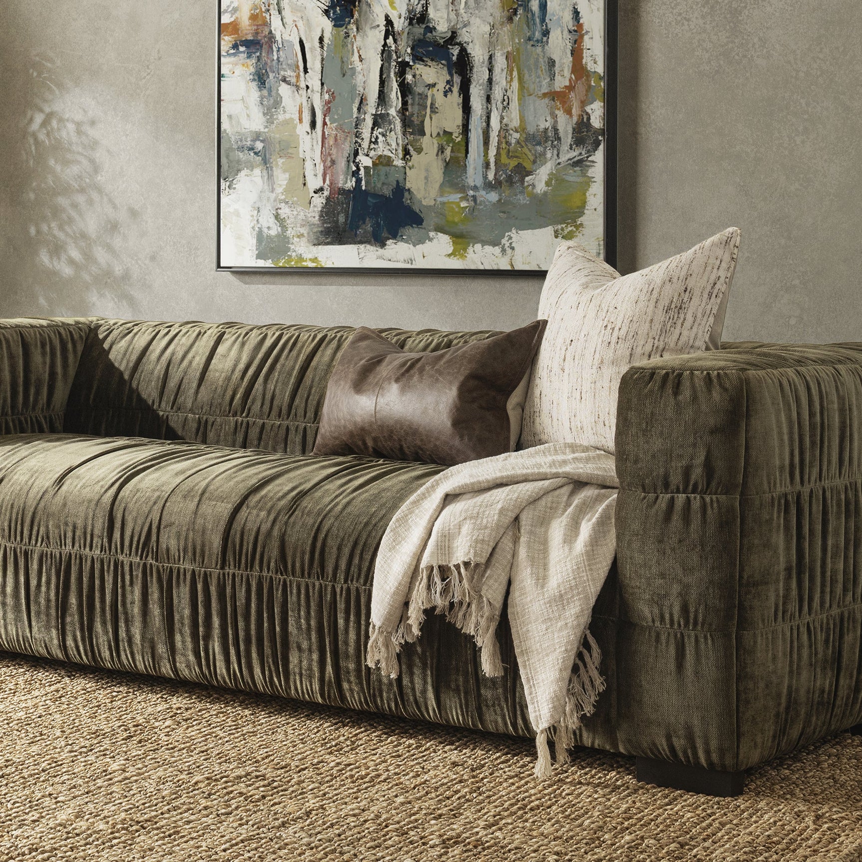 Afeela Fern Green Sofa - Ornate Home