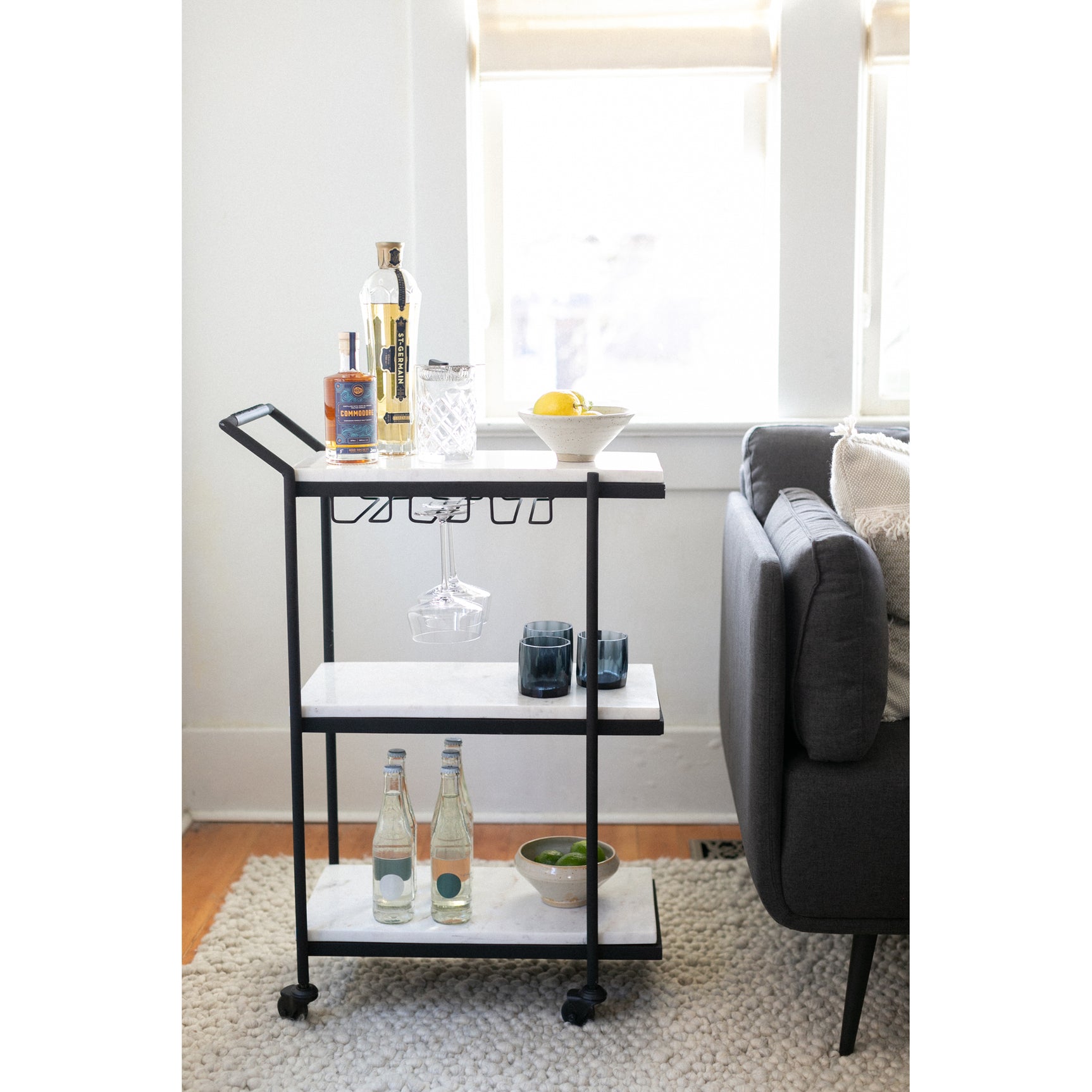 After Hours White Bar Cart - Ornate Home