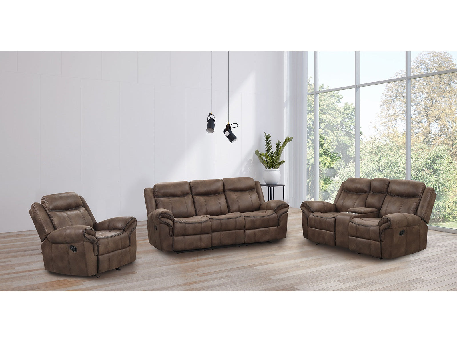 Agata Brown Sofa & Loveseat & Chair - Ornate Home