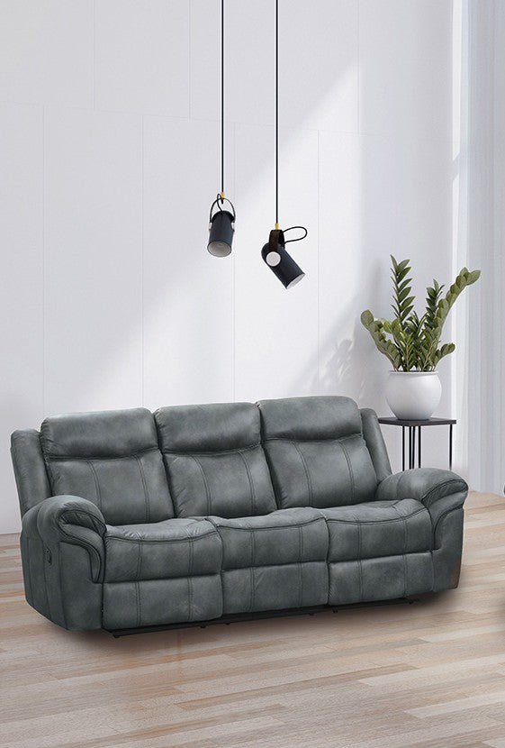Agata Dark Gray Reclining Living Room Set / 3-piece - Ornate Home