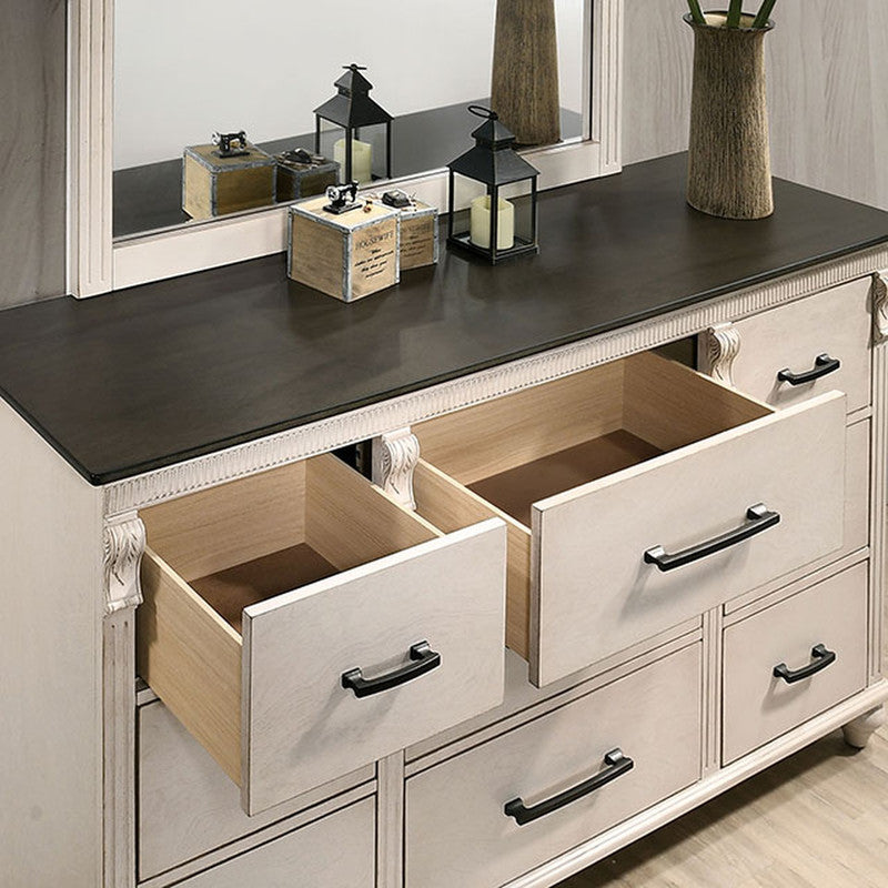 Agathon Antique White/Gray Dresser - Ornate Home