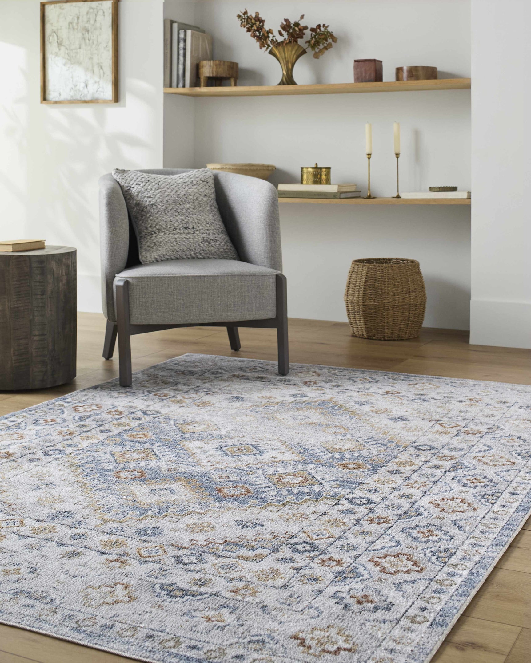 Agaton Blue Washable Area Rug - Ornate Home