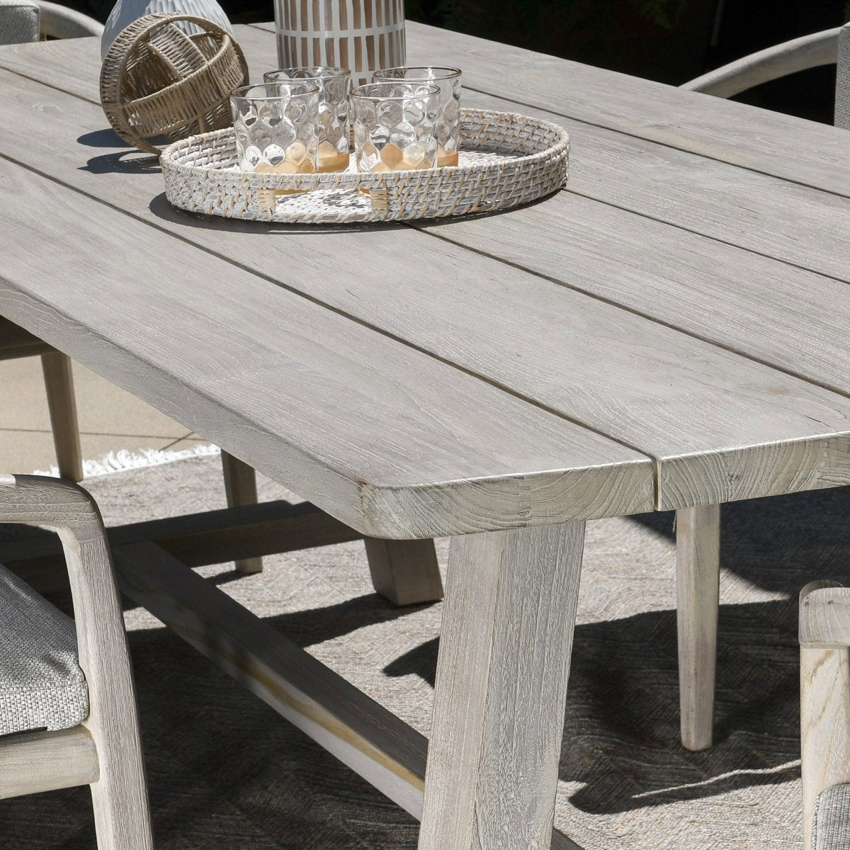 Agnes Gray Outdoor Dining Table - Ornate Home