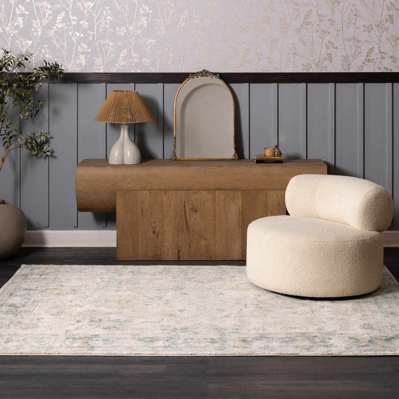 Ahmaud Beige & Light Gray Thick Luxe Area Rug - Ornate Home
