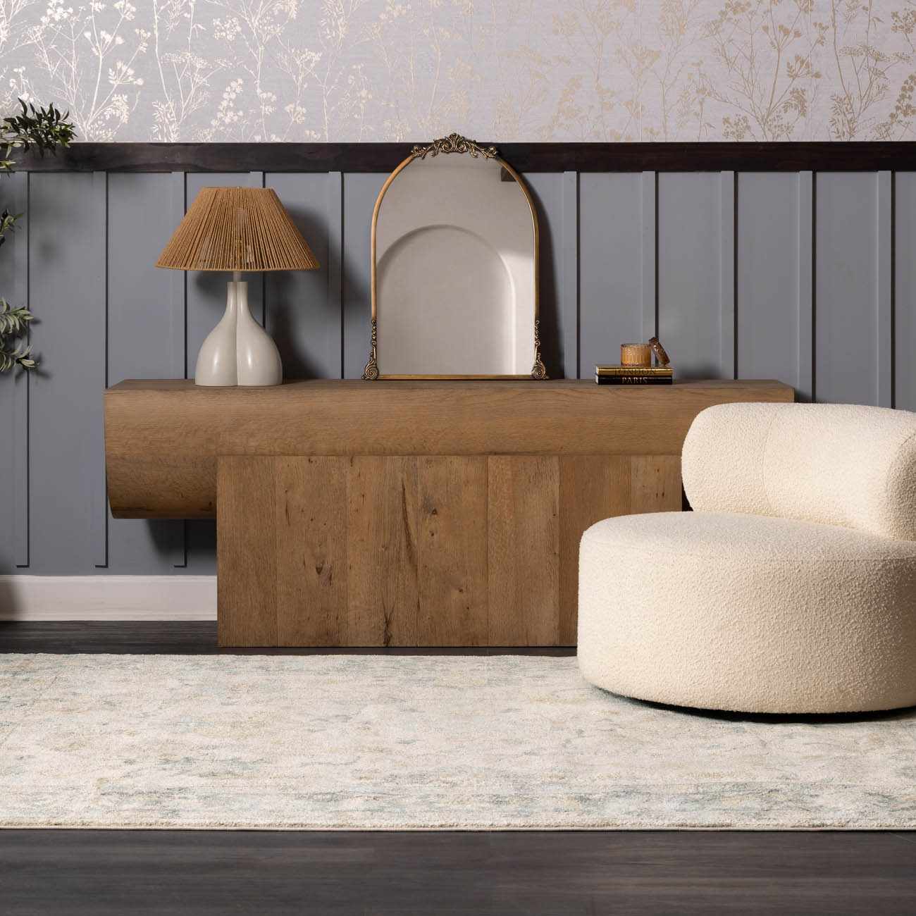 Ahmaud Beige & Light Gray Thick Luxe Area Rug - Ornate Home