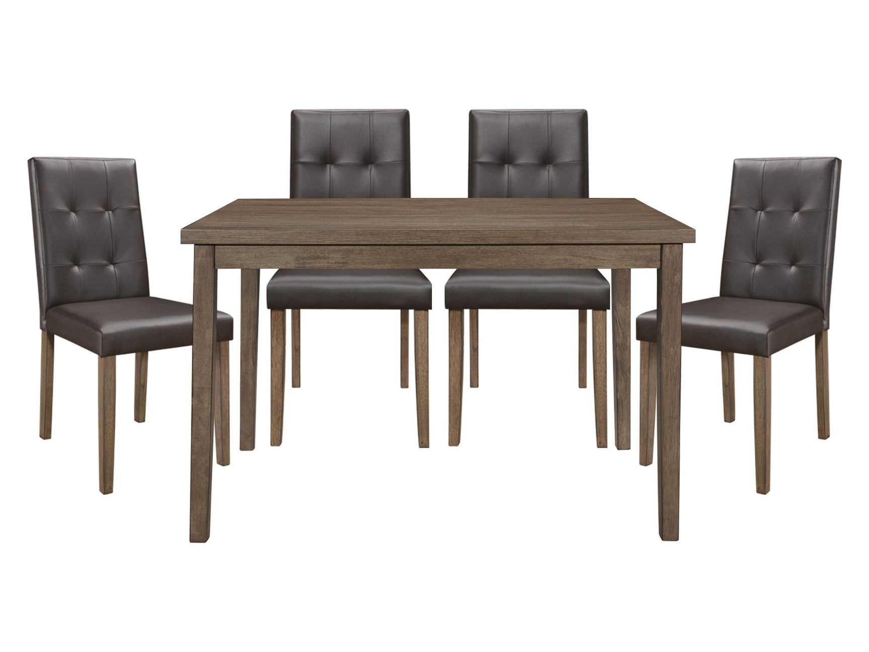 Ahmet Walnut / Dark Brown 5-piece Dinig Table Set - Ornate Home