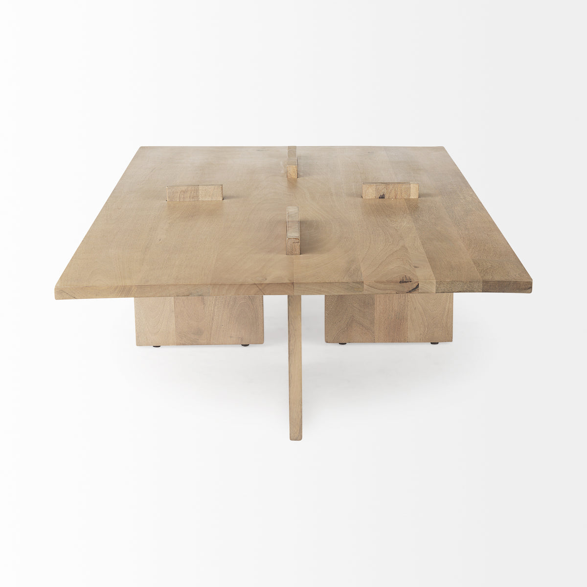 Aida Light Brown Rectangular Wood Coffee Table - Ornate Home