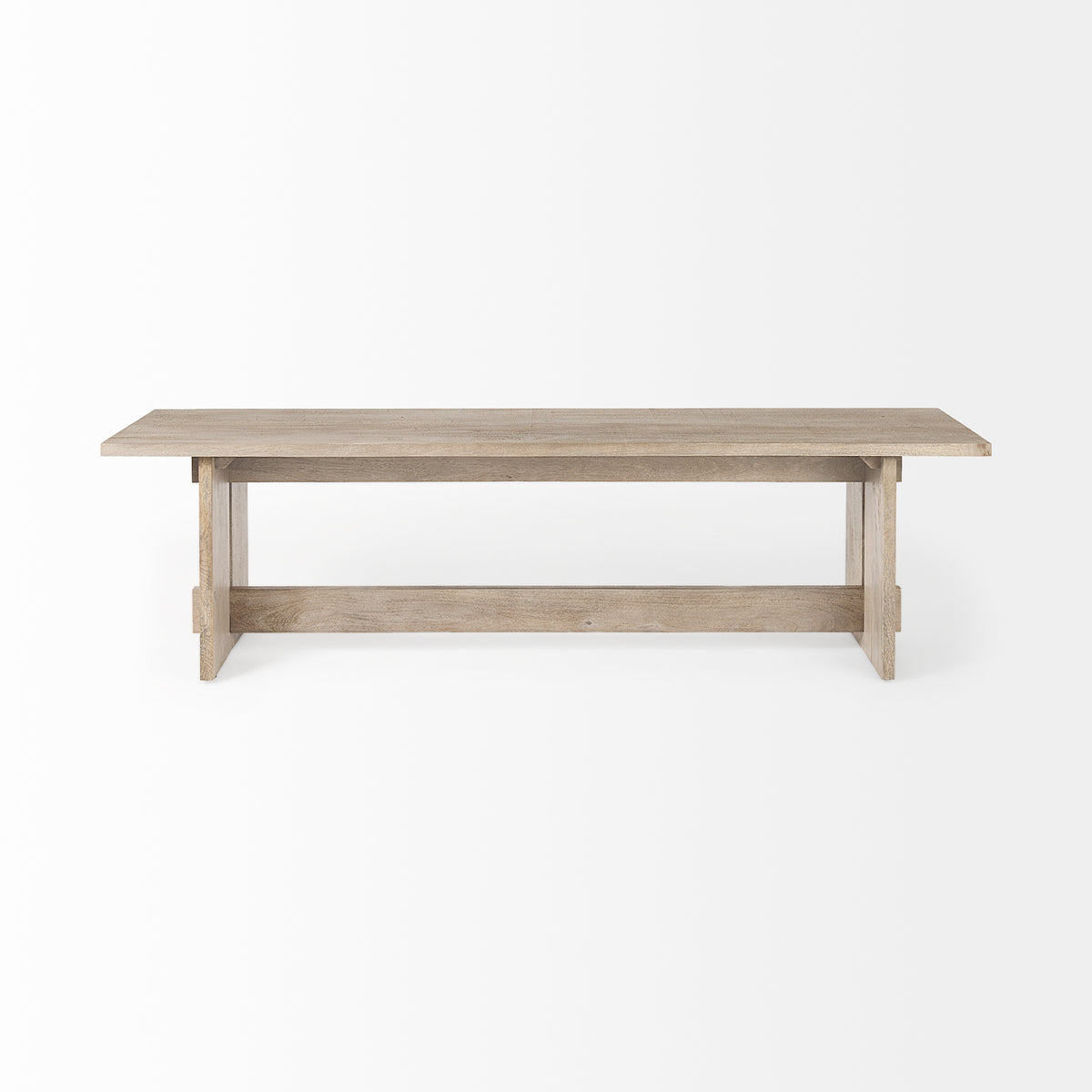Aida Light Gray Wood Dining Bench - Ornate Home