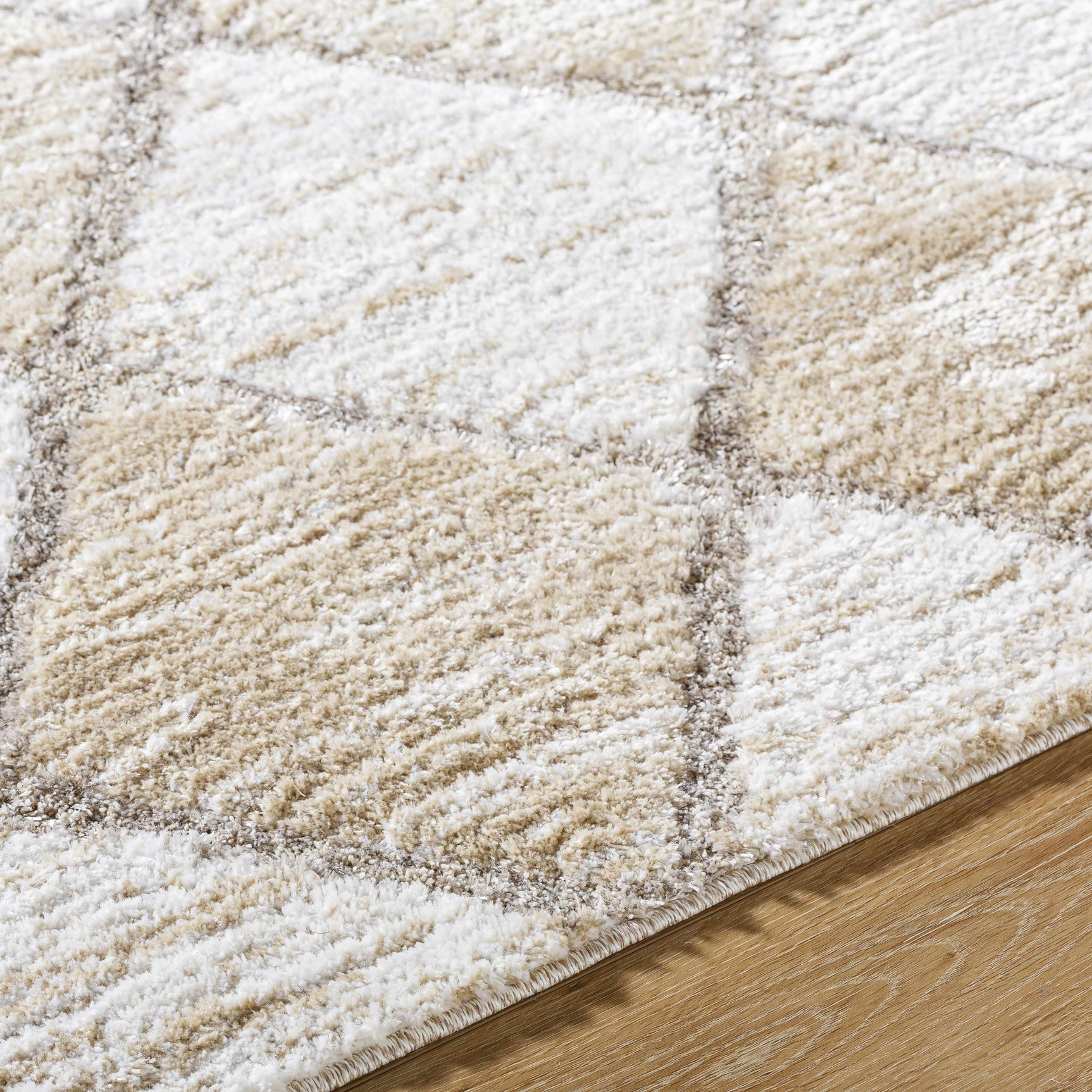 Aideen Cream Shag Area Rug - Clearance - Ornate Home