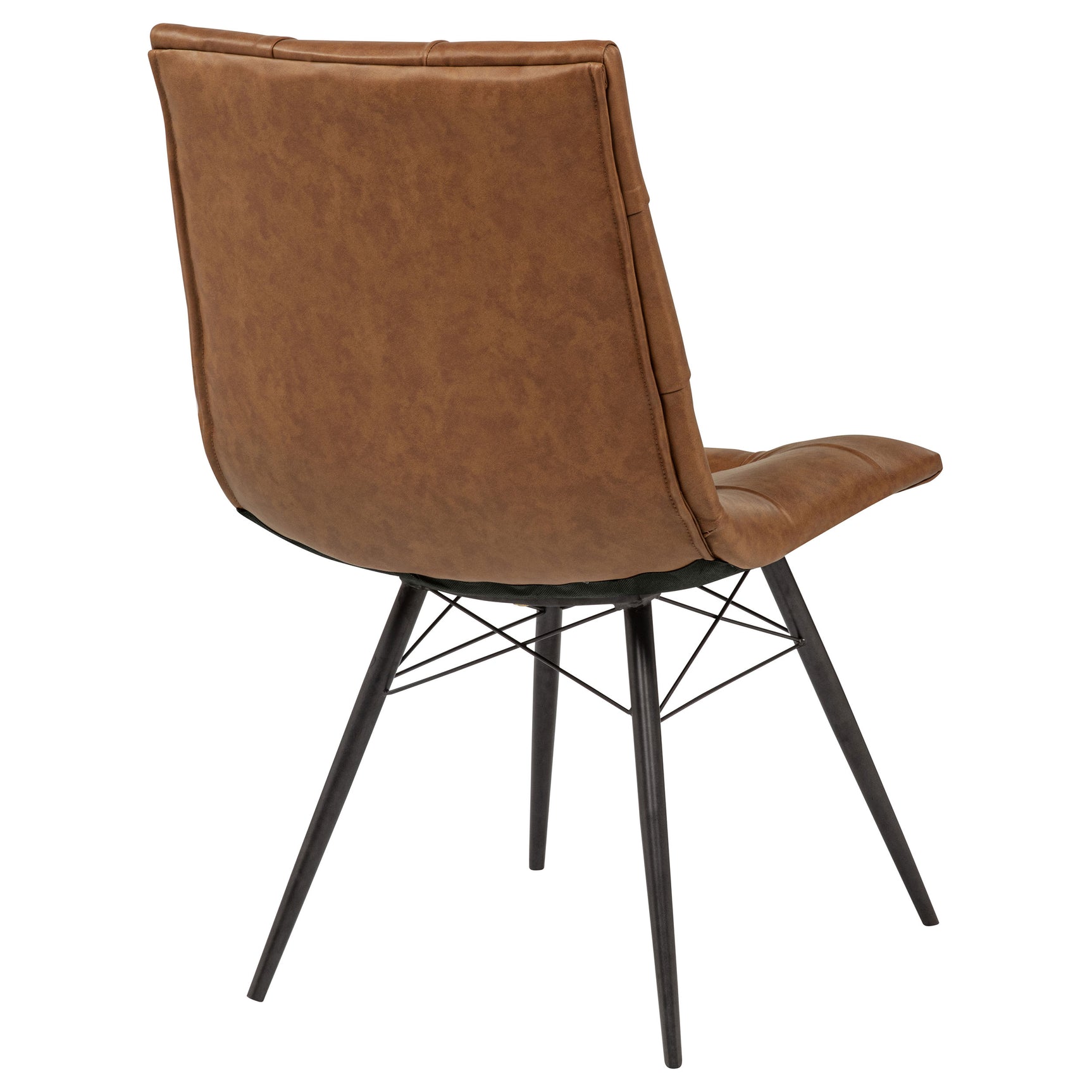 Aiken Saddle Brown Faux Leather Upholstered Dining Side Chair (Set of 4) - Ornate Home