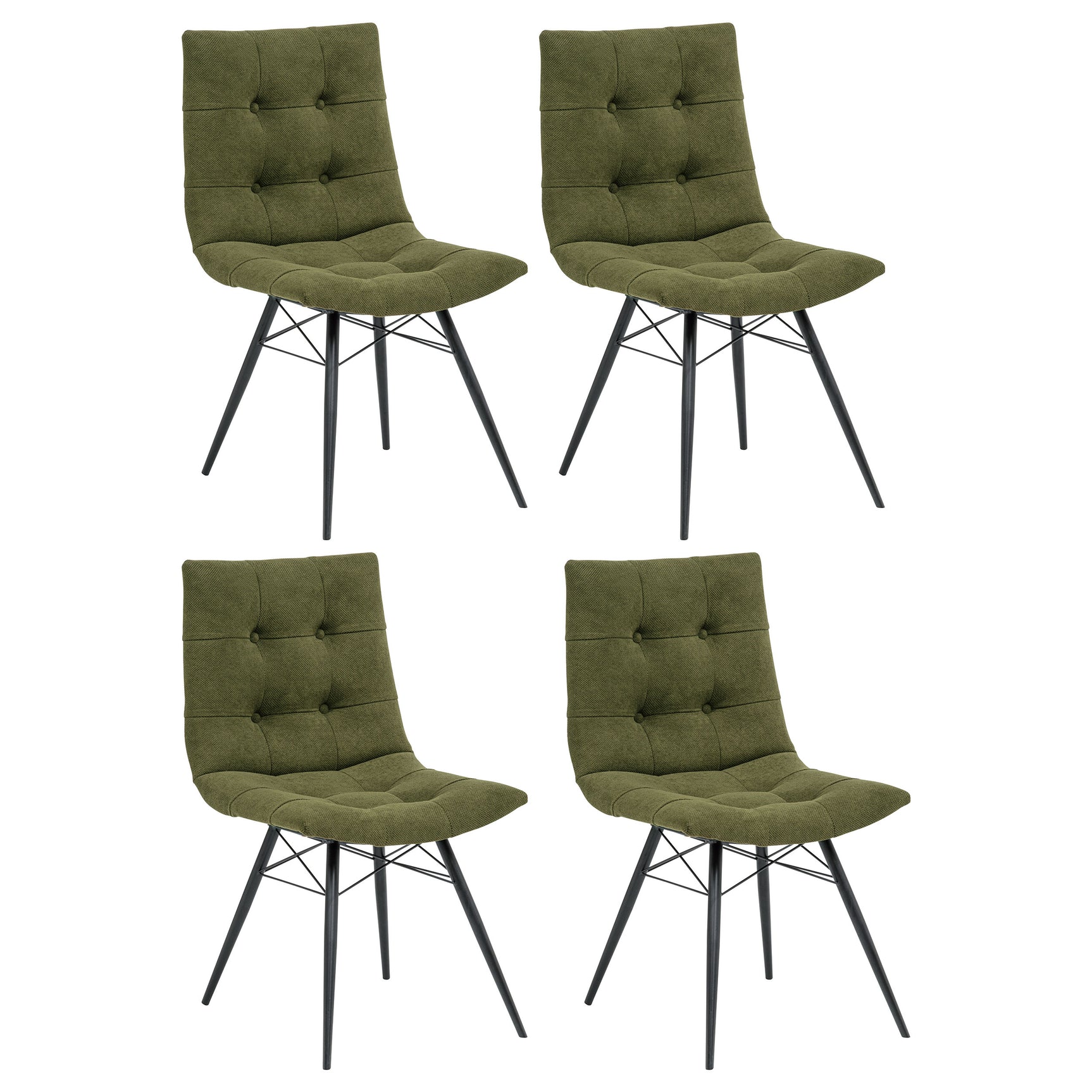 Aiken Saddle/Forest Green Fabric Upholstered Dining Side Chair (Set of 4) - Ornate Home