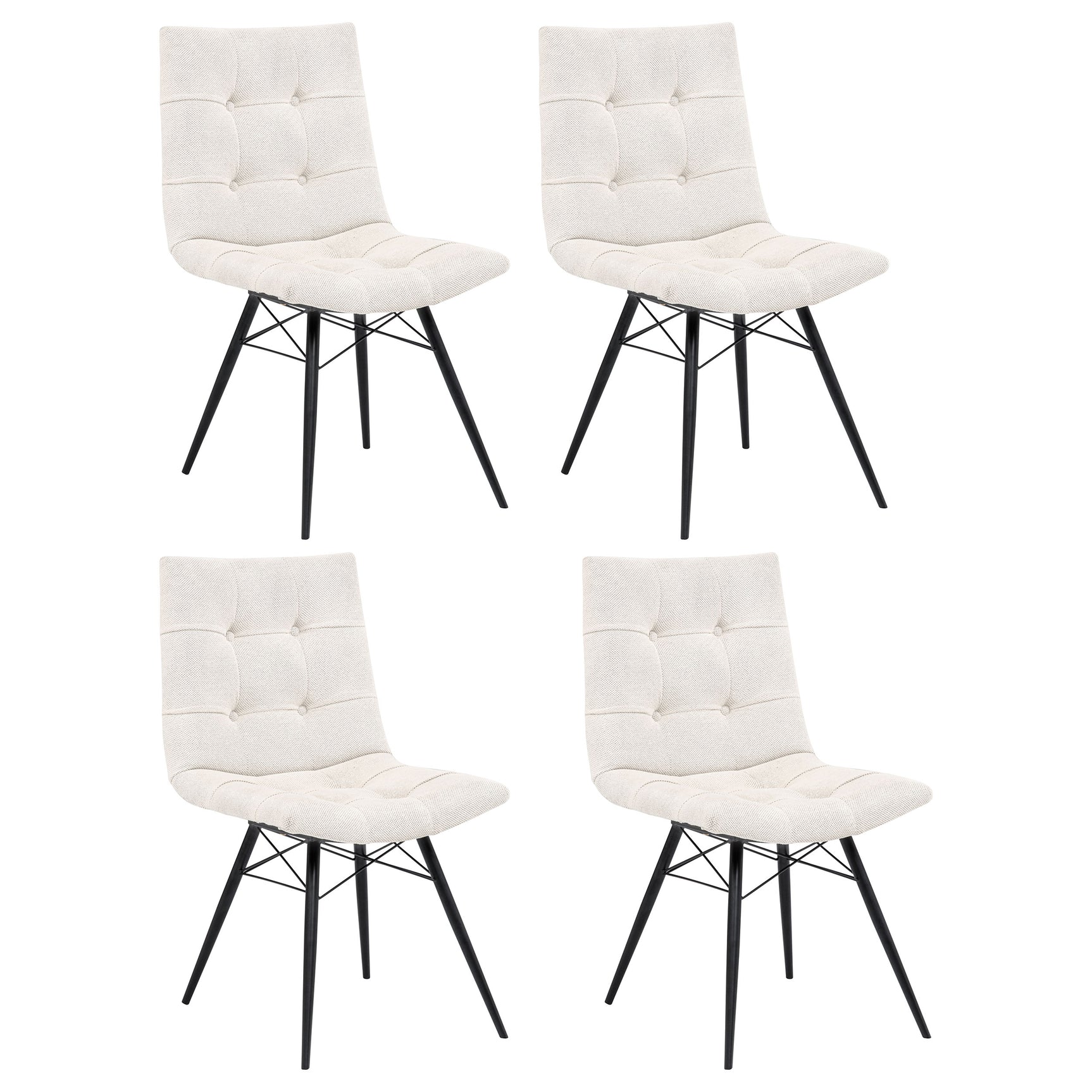 Aiken Saddle/Stone White Fabric Upholstered Dining Side Chair (Set of 4) - Ornate Home