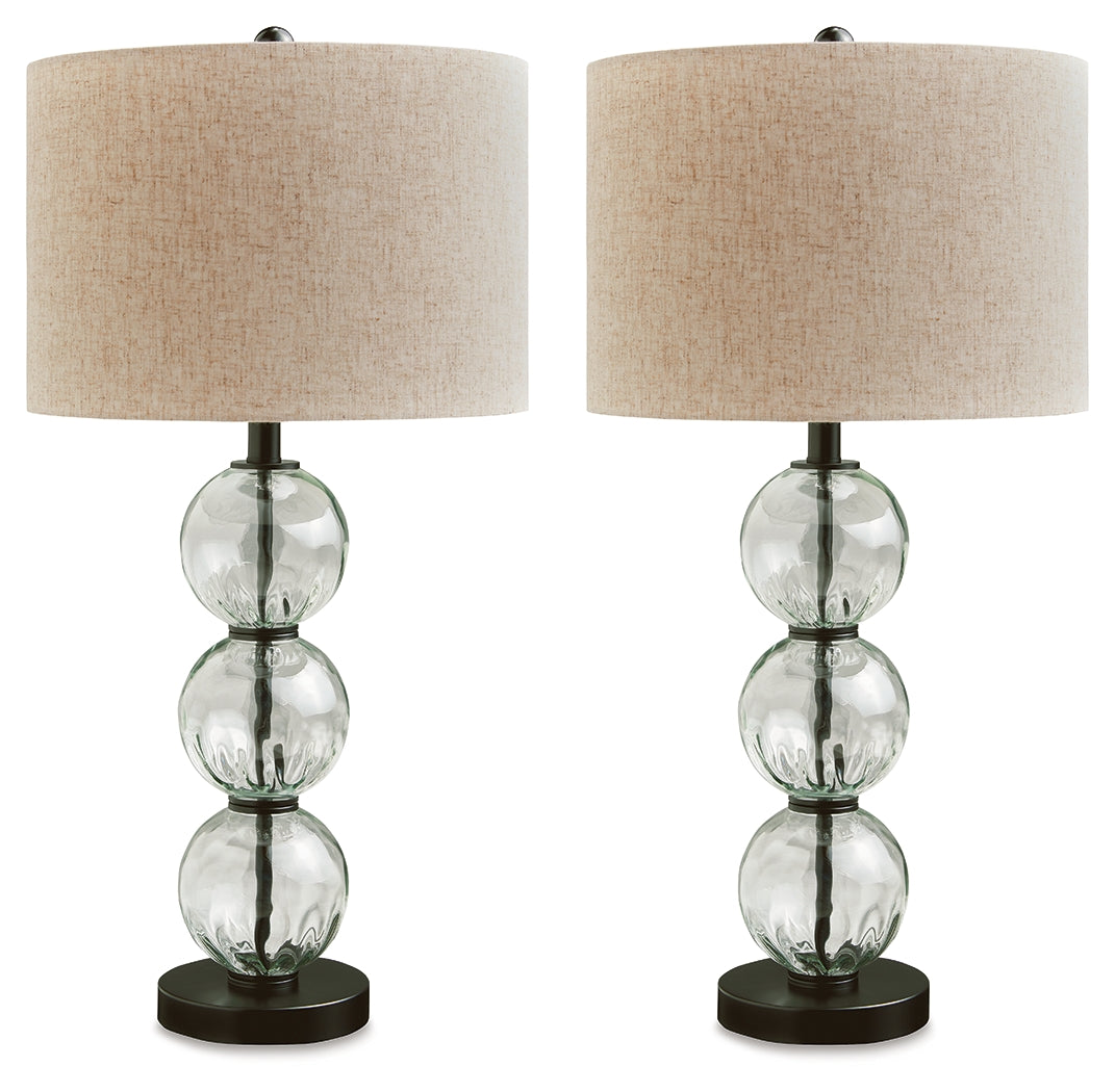 Airbal Clear/Black Table Lamp (Set of 2) (Online Special Price) - Ornate Home
