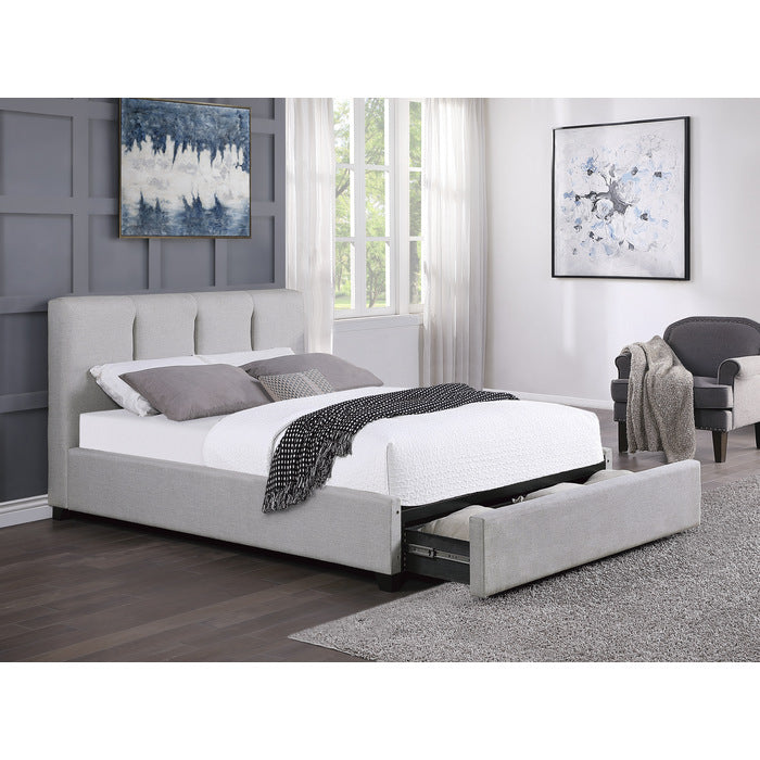 Aitana Gray Full Platform Bed with Storage Drawer - Ornate Home