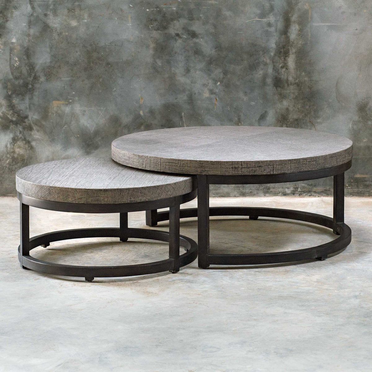 Aiyara Gray Nesting Tables (Set of 2) - Ornate Home