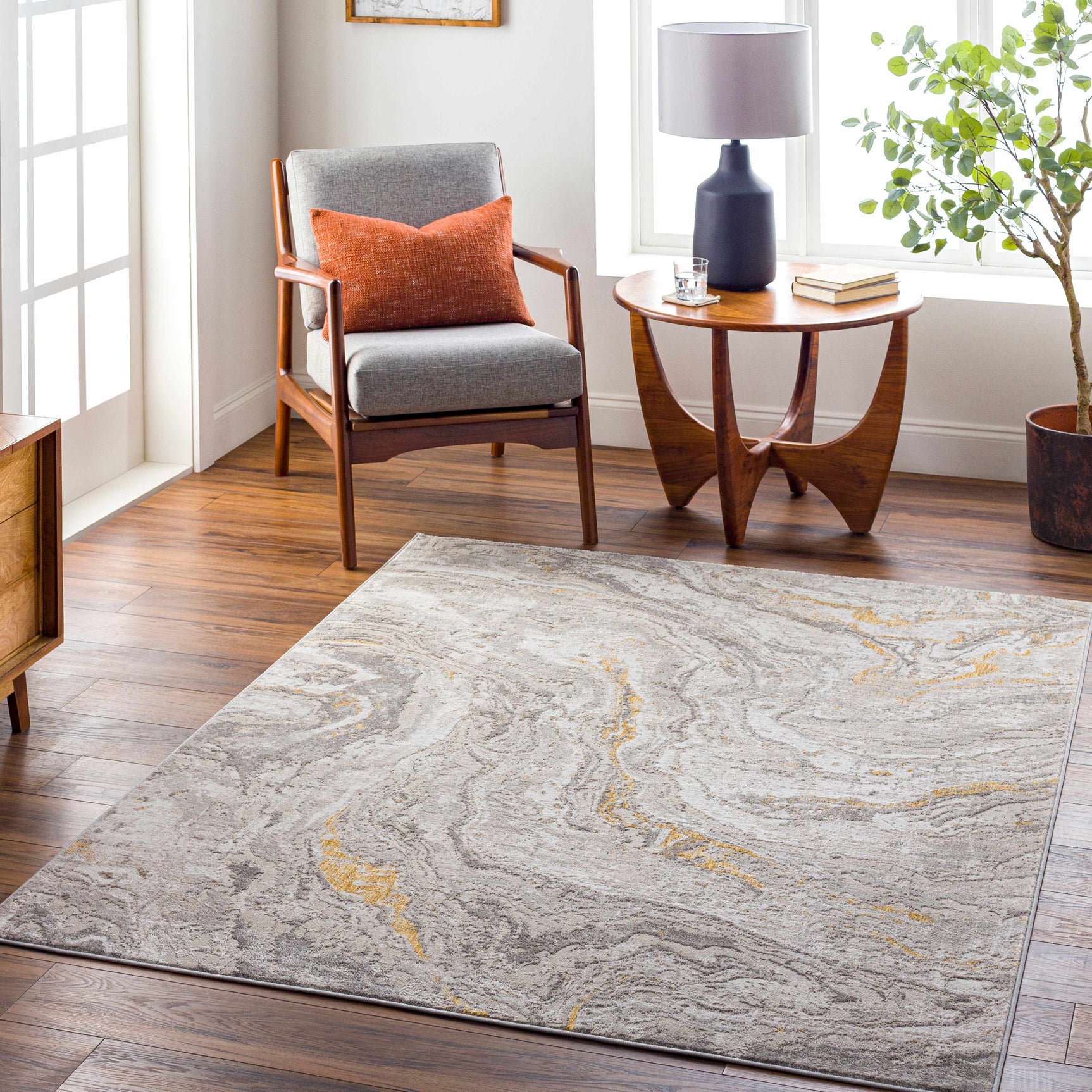 Akins Beige Marble Rug - Clearance - Ornate Home