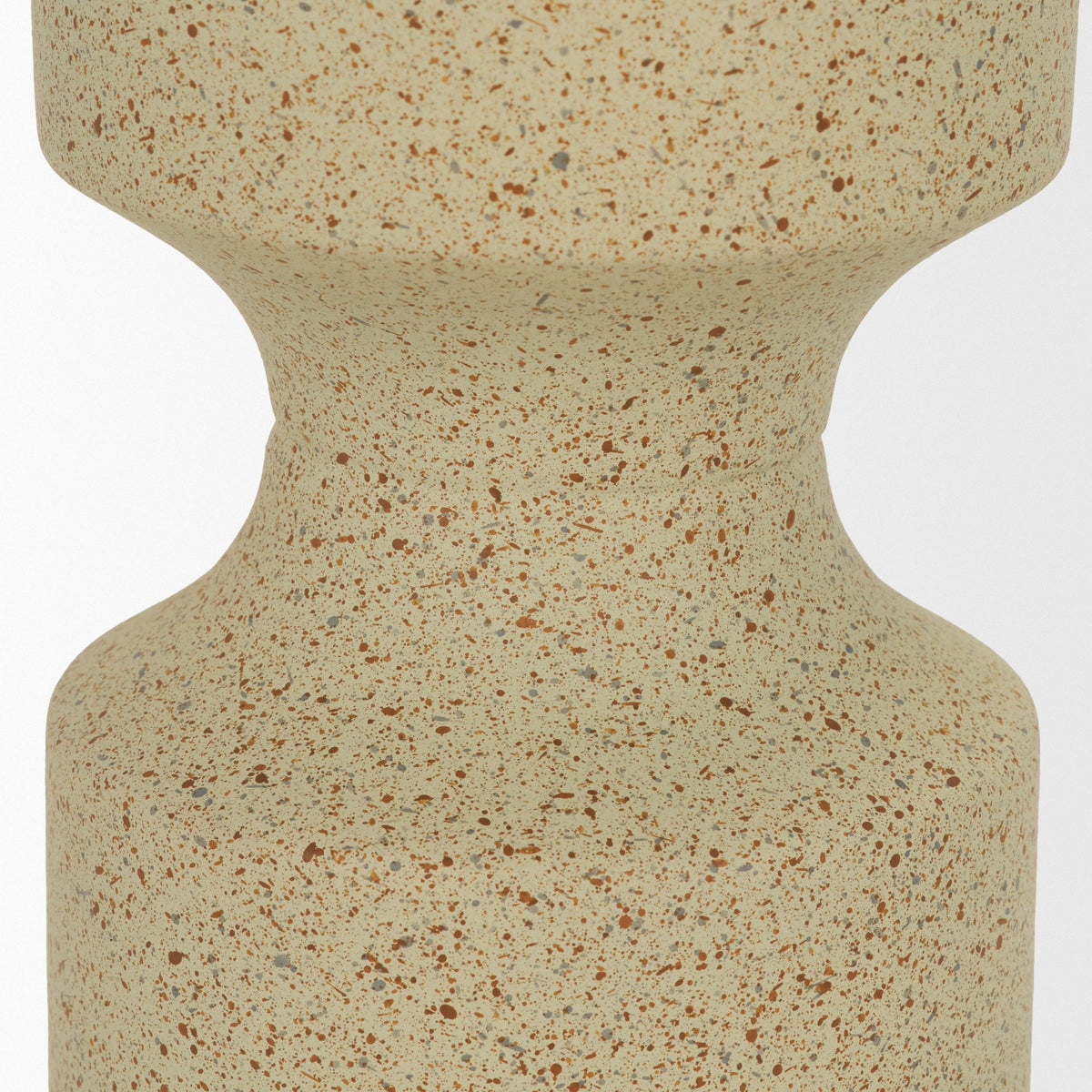 Akira Beige Large Textured Metal Pillar Candle Holder - Ornate Home