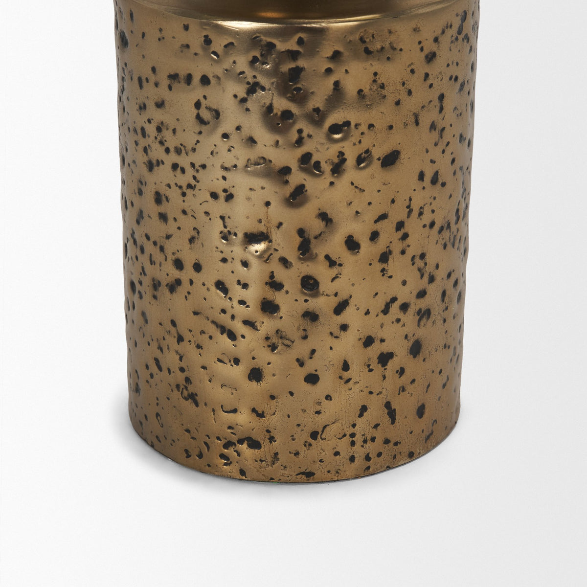 Akira Gold Large Hammered Metal Pillar Candle Holder