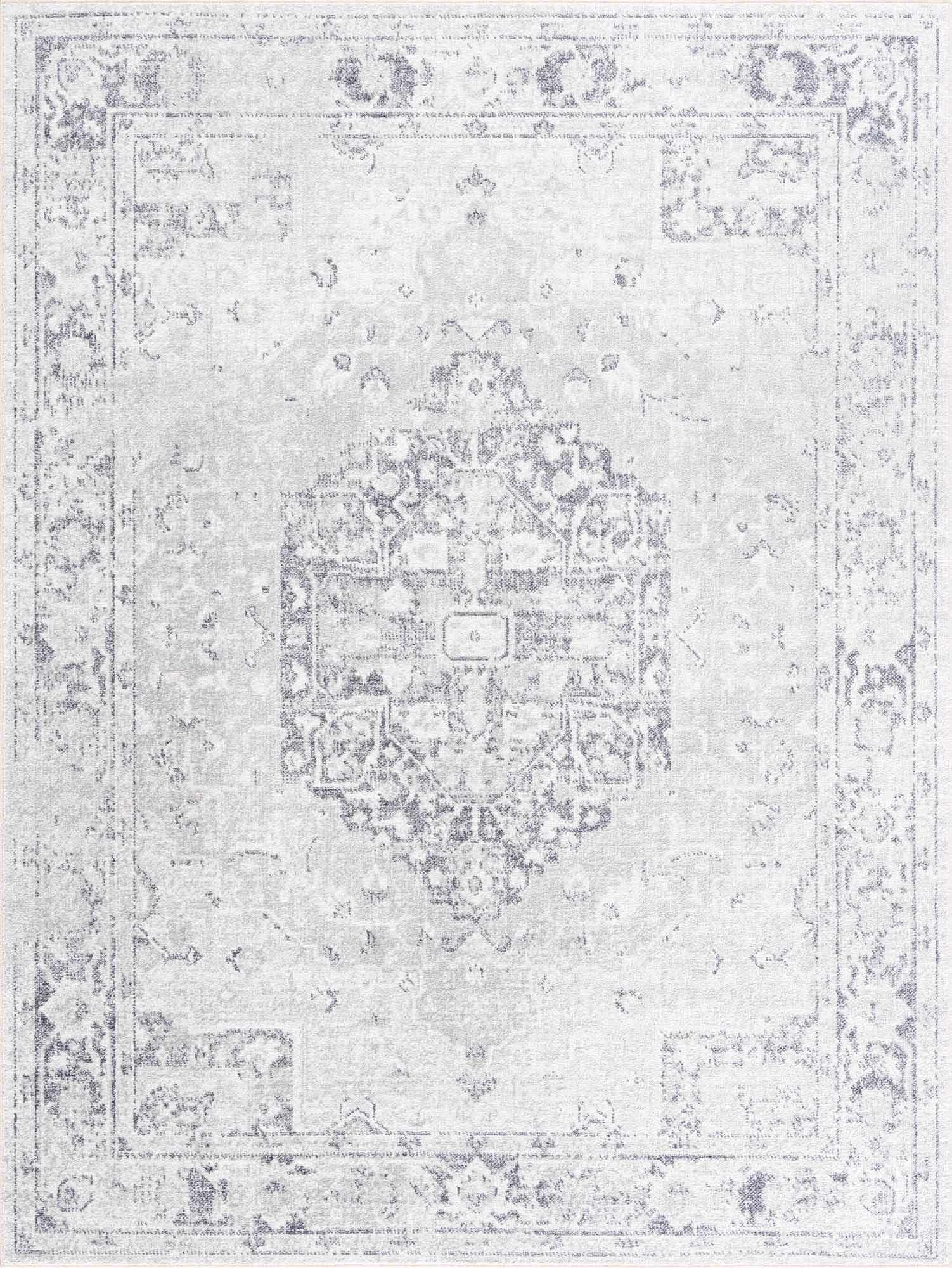 Akram Cream & Antrasit Washable Area Rug - Ornate Home