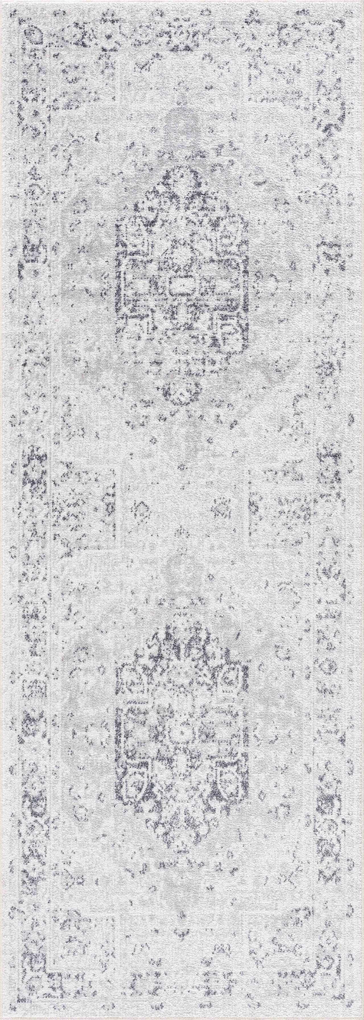 Akram Cream & Antrasit Washable Area Rug - Ornate Home