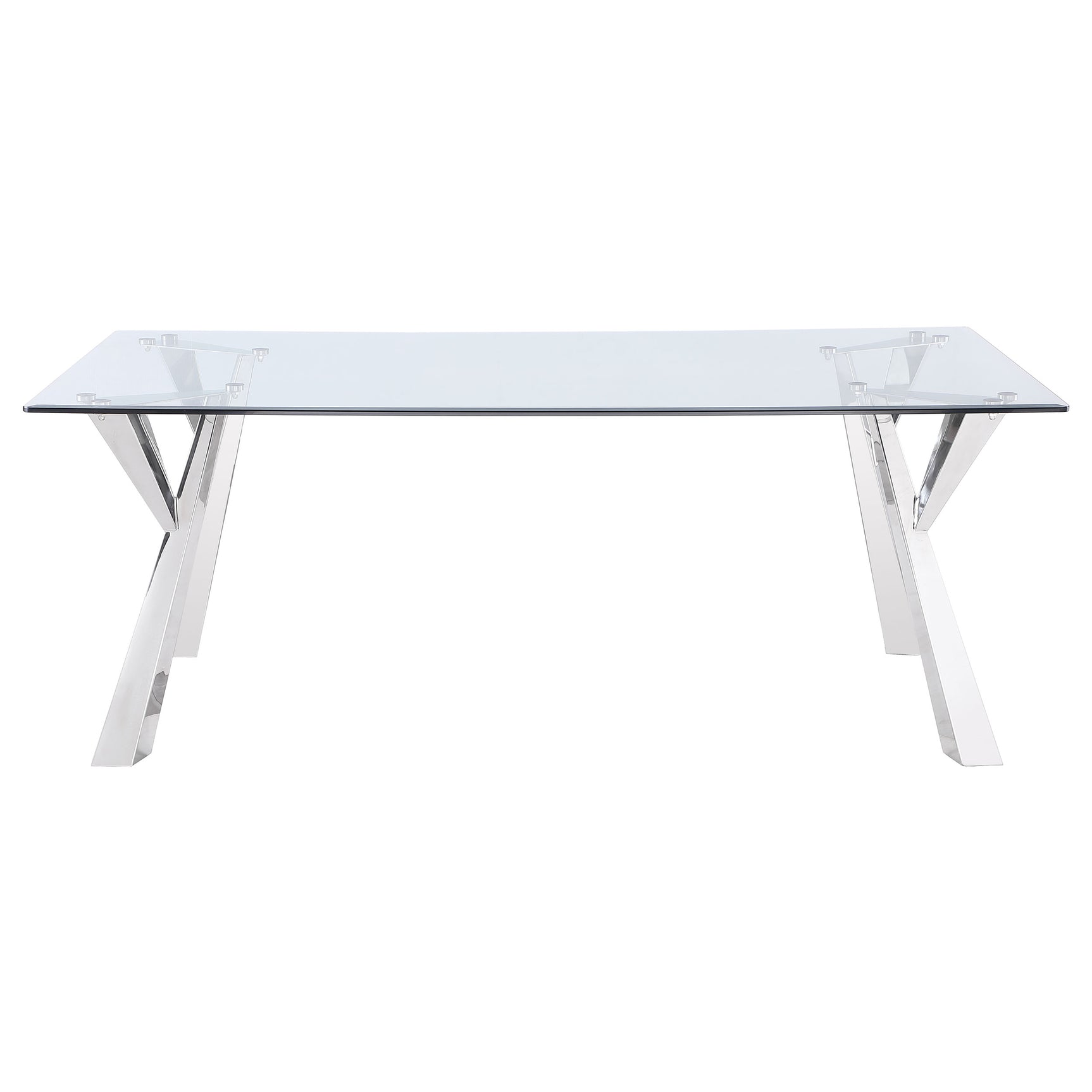 Alaia Chrome Rectangular Dining Room Table - Ornate Home