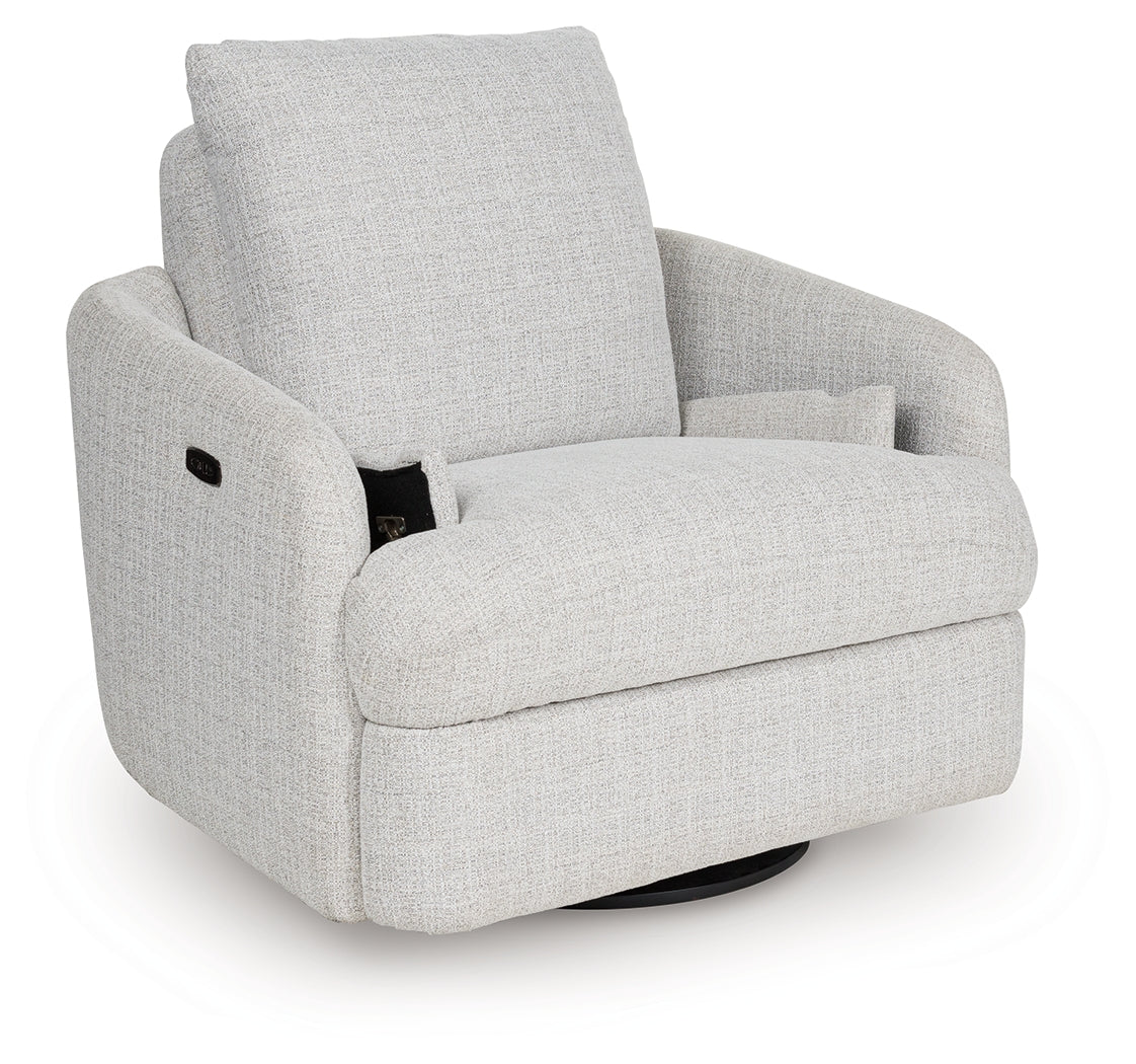 Alainmont Next-Gen Nuvella Stone Swivel Power Recliner - Ornate Home