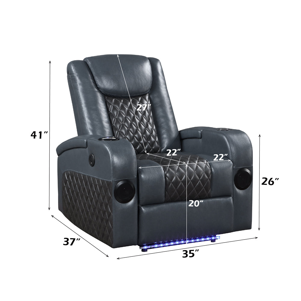 Alair Black Recliner - Ornate Home