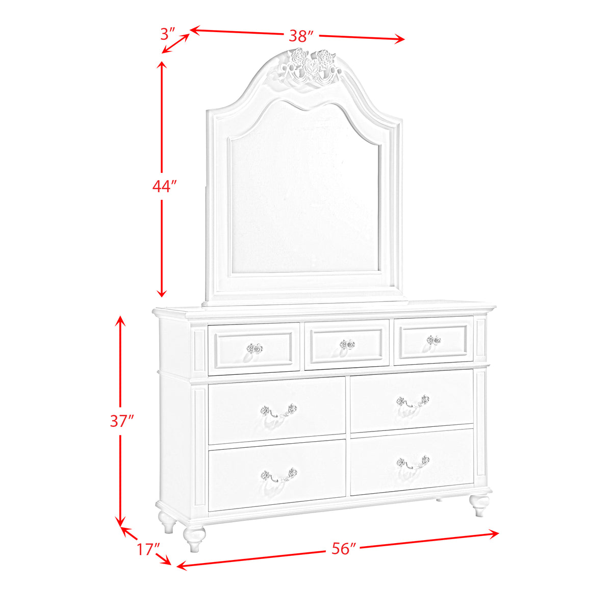 Alana White 5-Piece Full Platform Bedroom Set - Ornate Home