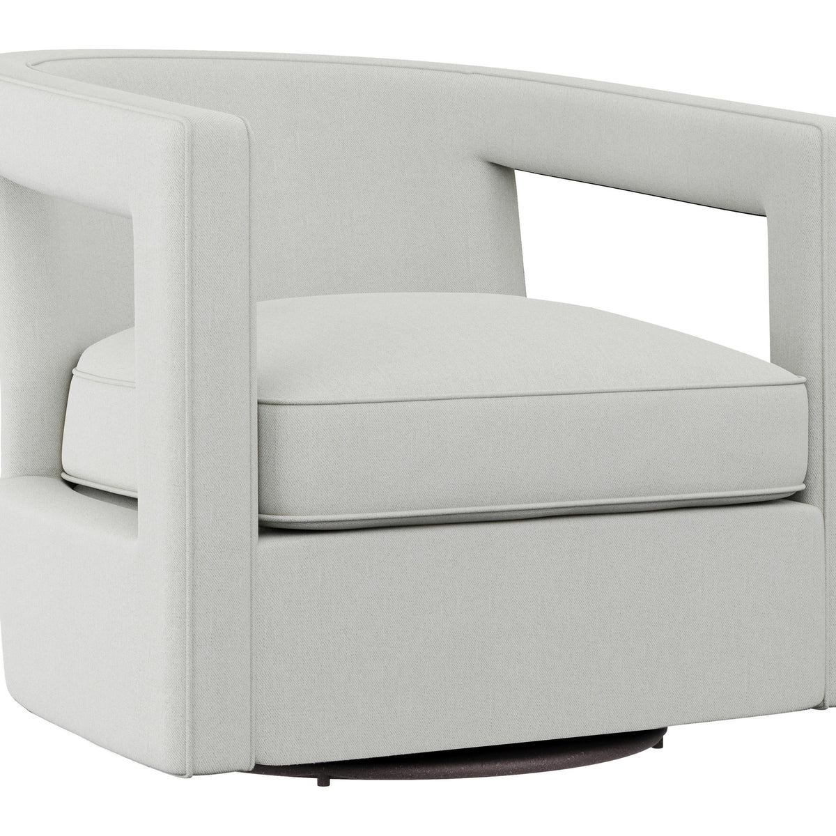 Bernhardt Alana White/Cream Fabric Swivel Chair | Ornate Home