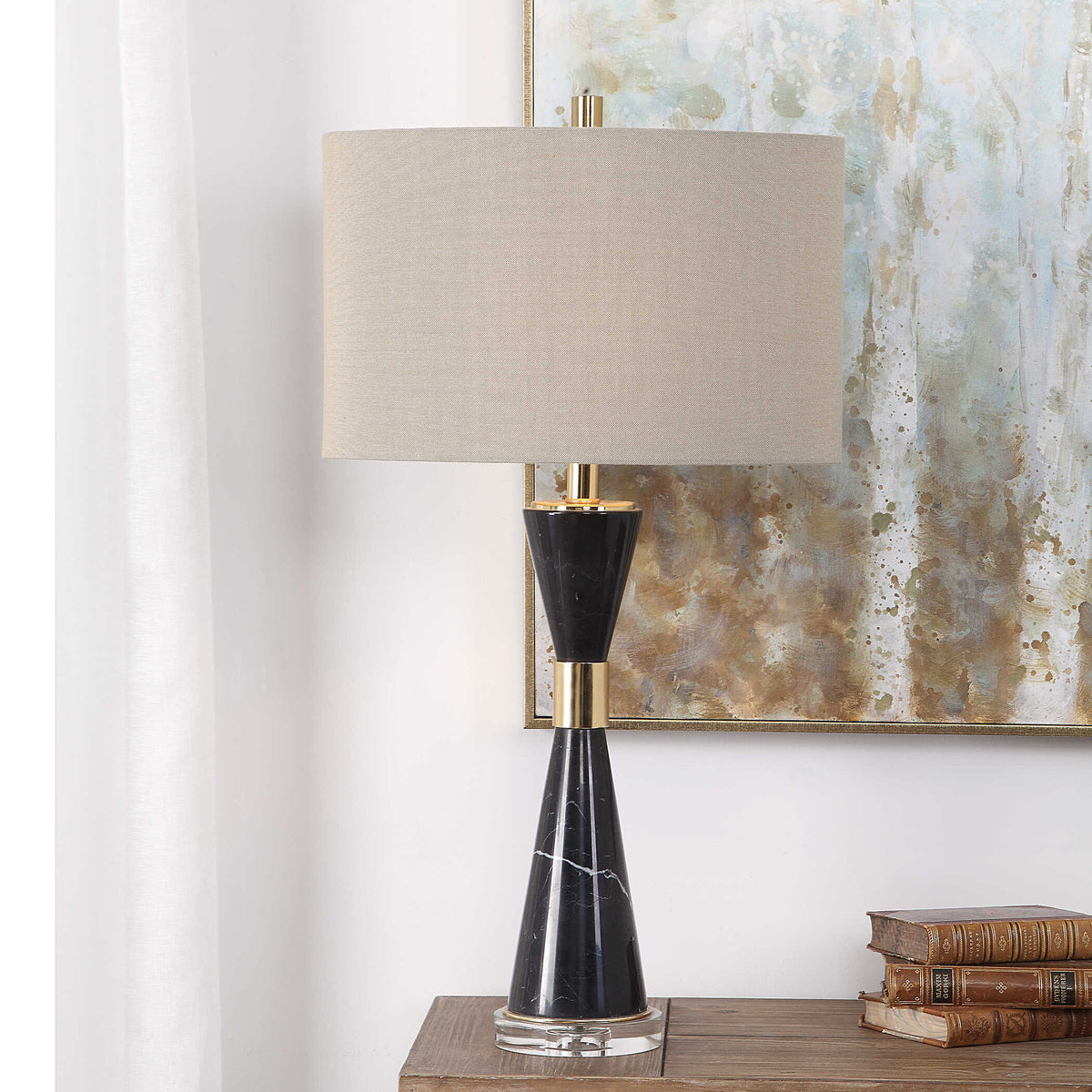 Alastair Black Marble Table Lamp - Ornate Home