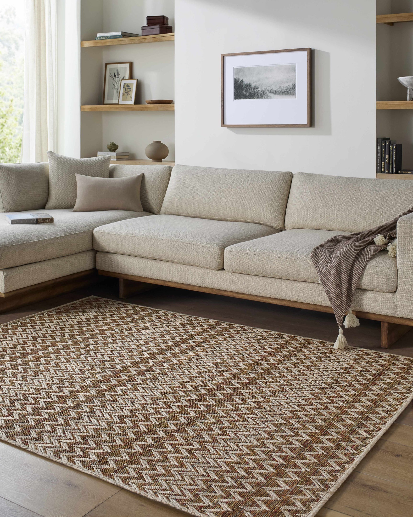 Alazne Burnt Orange Outdoor Area Rug - Ornate Home