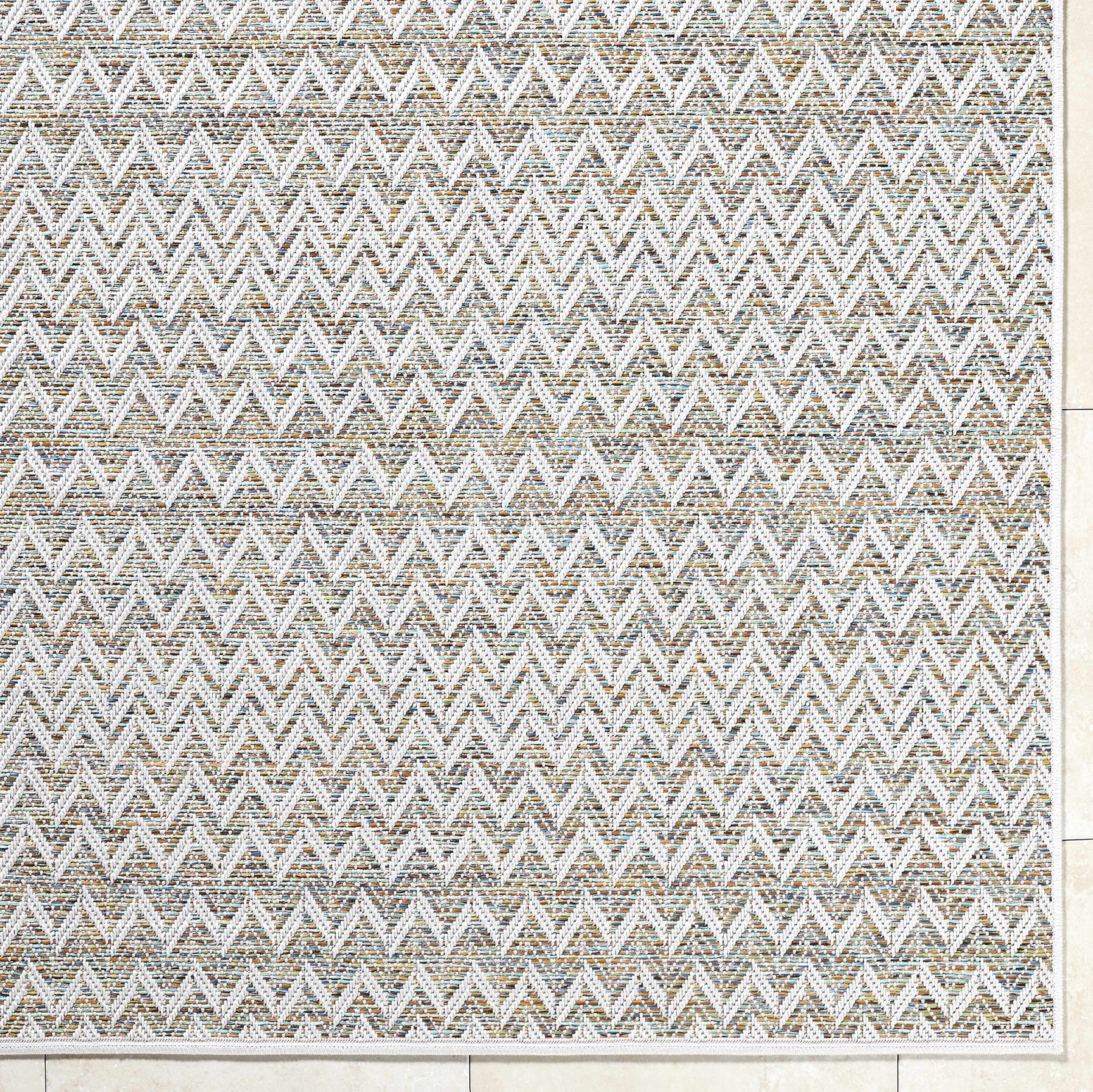 Alazne Ivory Outdoor Area Rug - Ornate Home