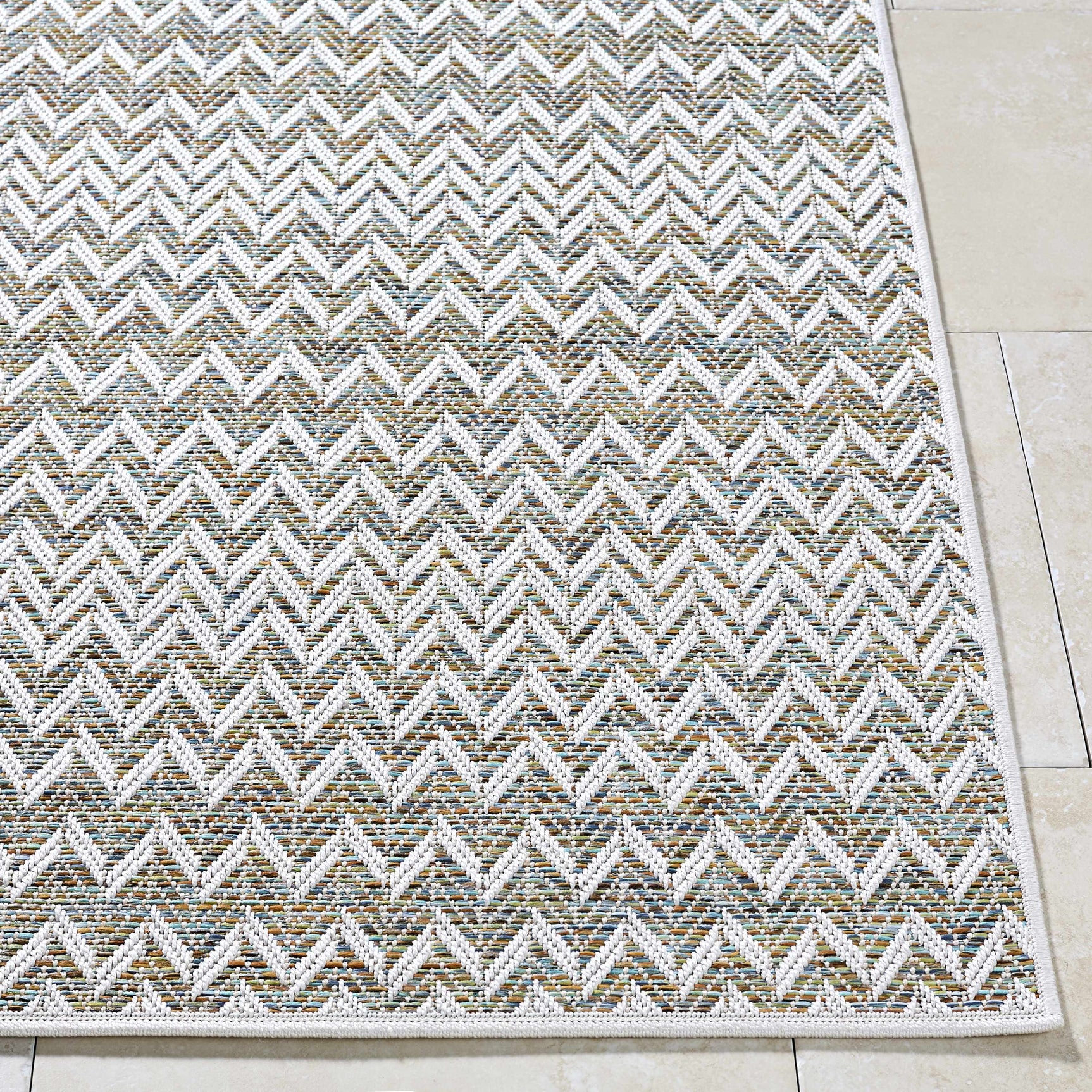 Alazne Ivory Outdoor Area Rug - Ornate Home