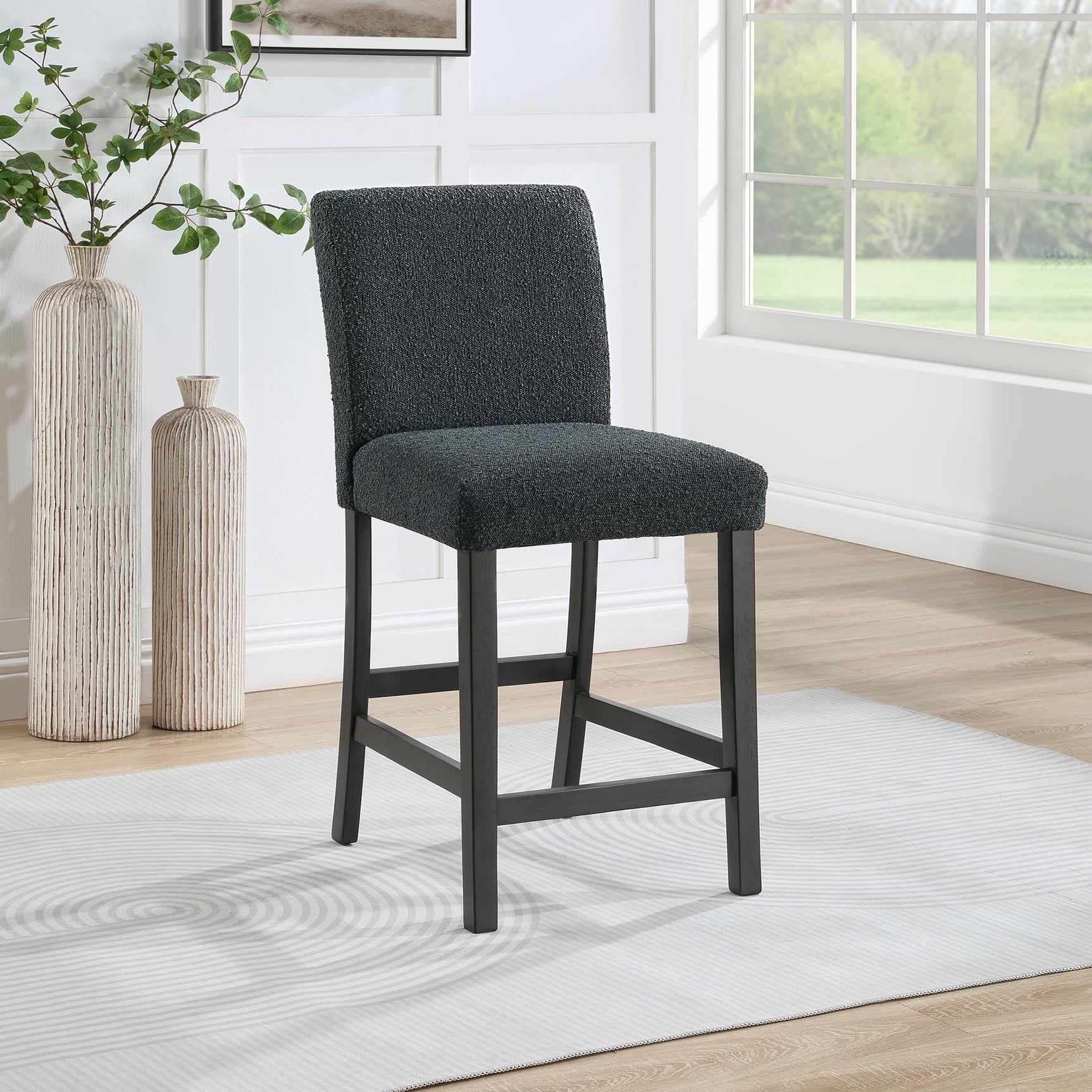 Alba Black Counter Height Chair (Set of 2) - Ornate Home