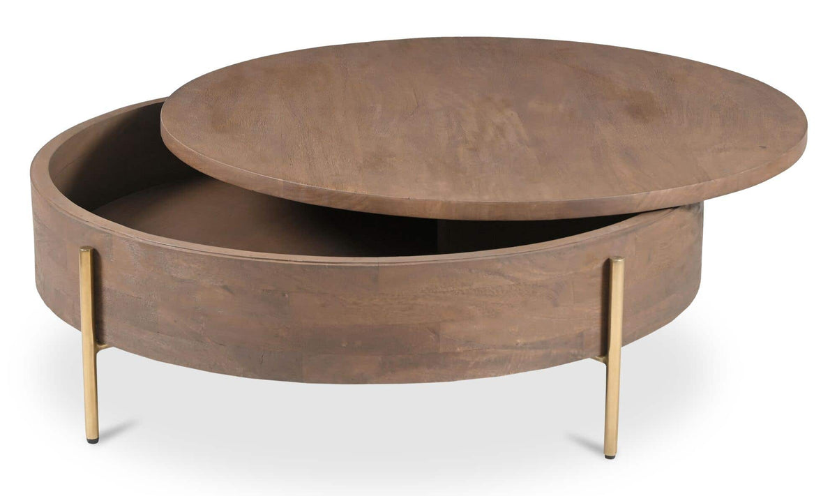 Alba Brown Storage Coffee Table - Ornate Home
