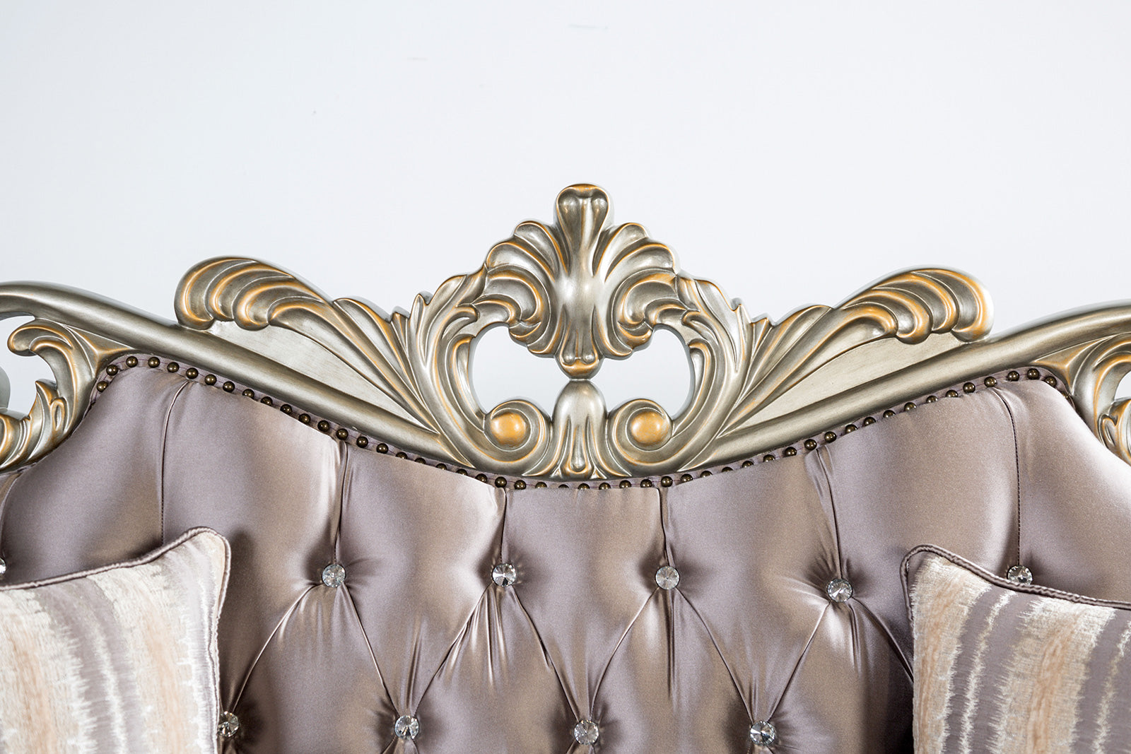Albacete Champagne & Purple Velvet Sofa - Ornate Home