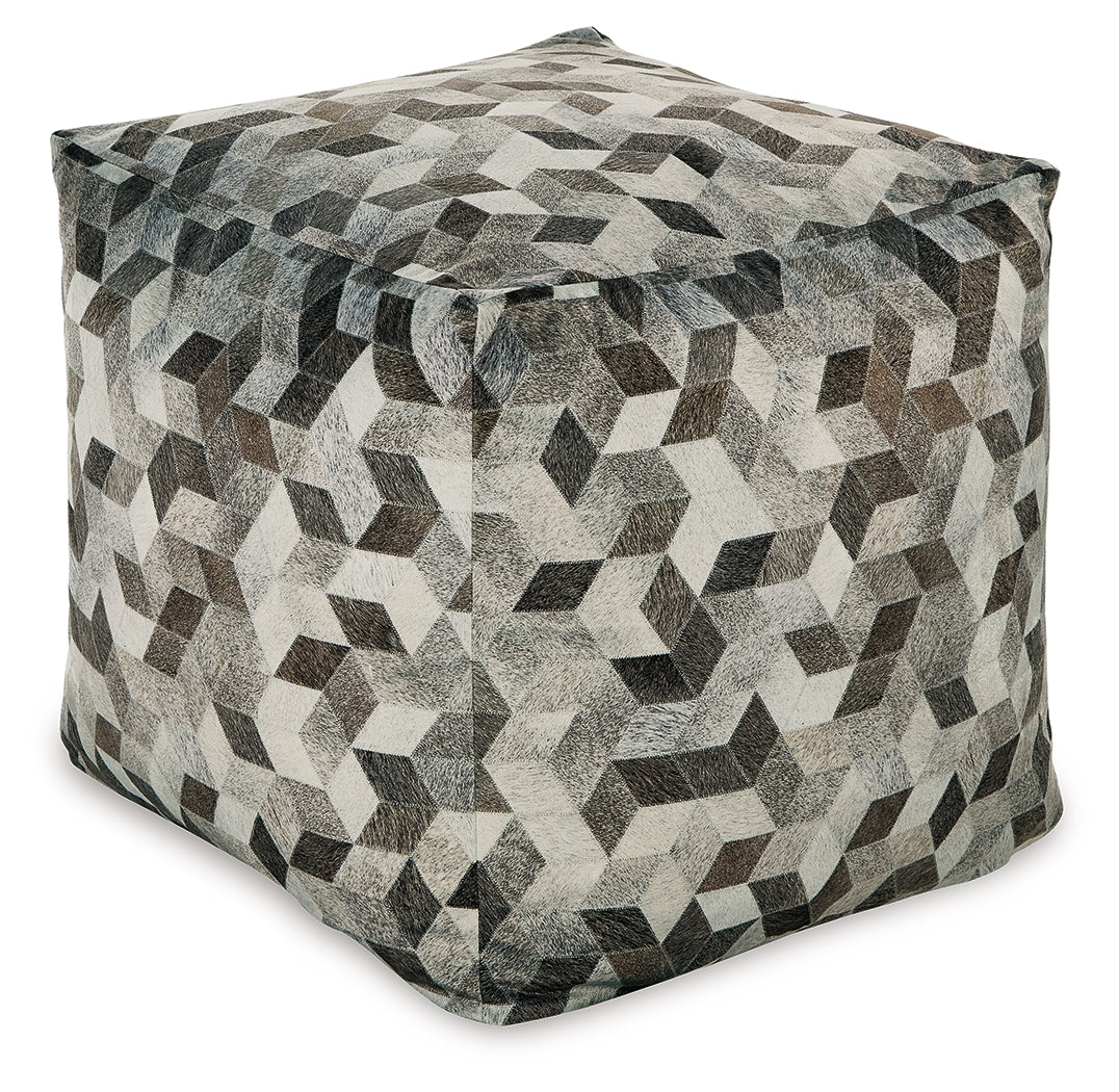 Albermarle Gray/Brown Pouf (Online Special Price) - Ornate Home