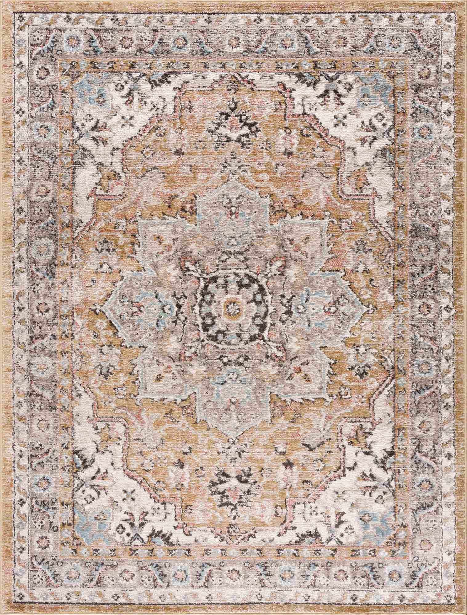 Albie Gold & Beige Area Rug - Clearance - Ornate Home